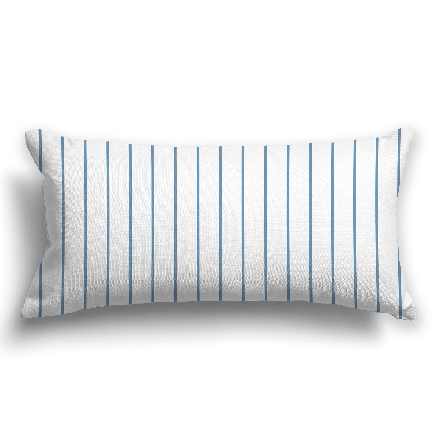 White/Beige-white Throw Pillow with Fine Medium-blue Fine Vertical Stripes on Front, CAPC-1021-152