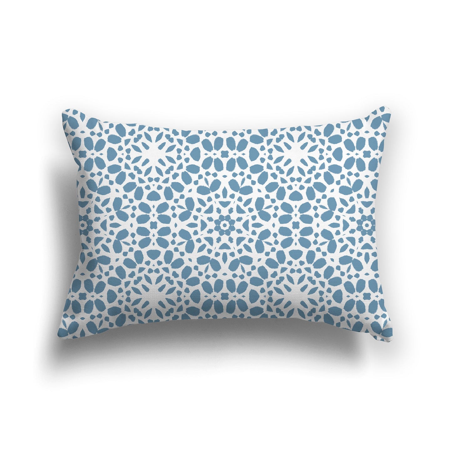 White/Beige-white Throw Pillow with Fine Medium-blue Circular Pattern on Both Sides, CAPC-1021-191