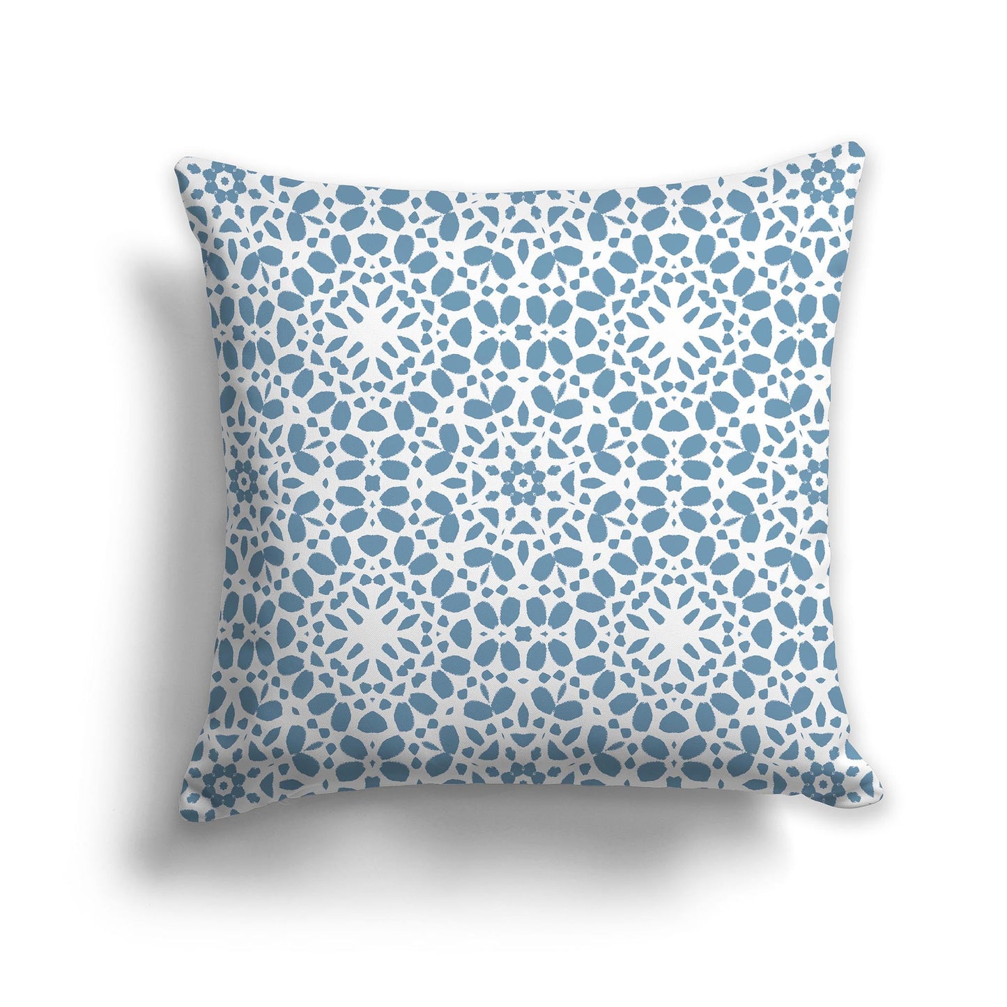 White/Beige-white Throw Pillow with Fine Medium-blue Circular Pattern on Both Sides, CAPC-1021-191