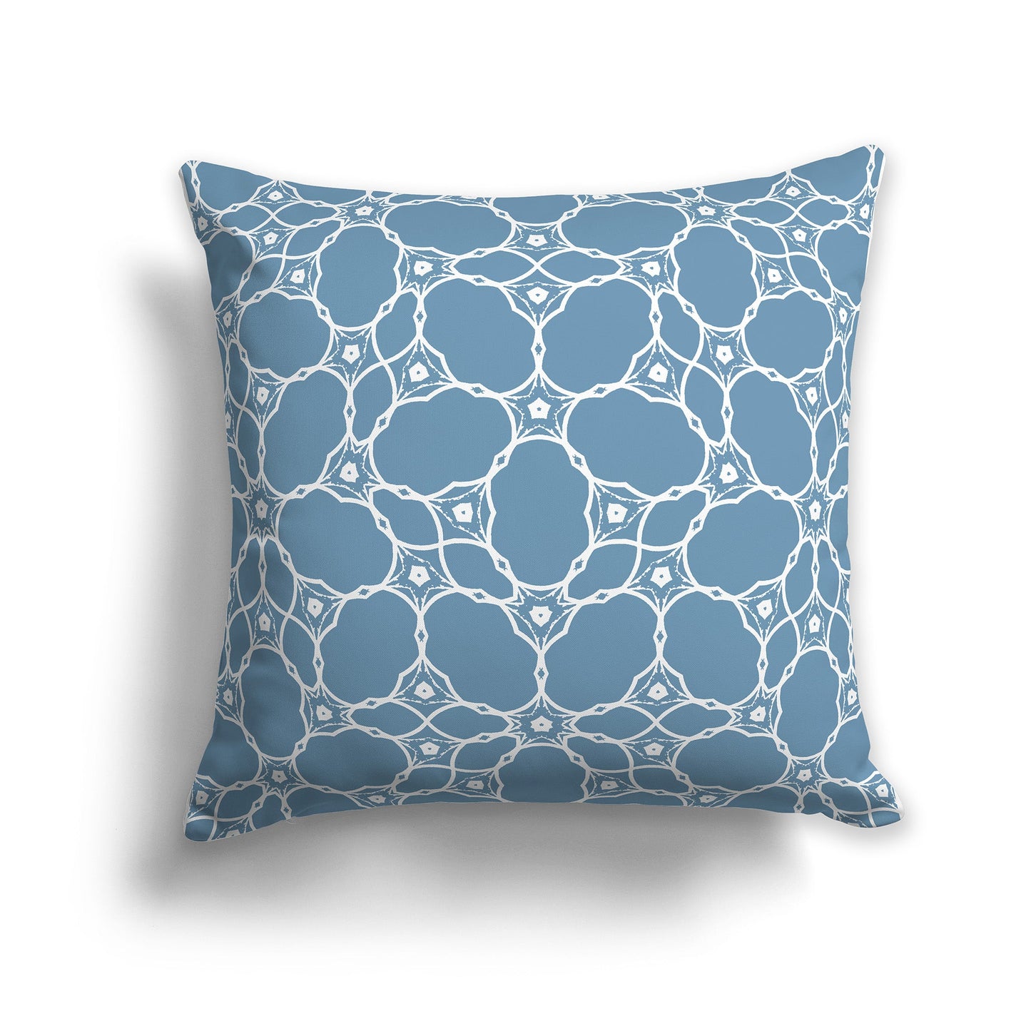 Medium-blue Throw Pillow with White/Beige-white Cloud-shaped Pattern on Both Sides, CAPC-1021-211