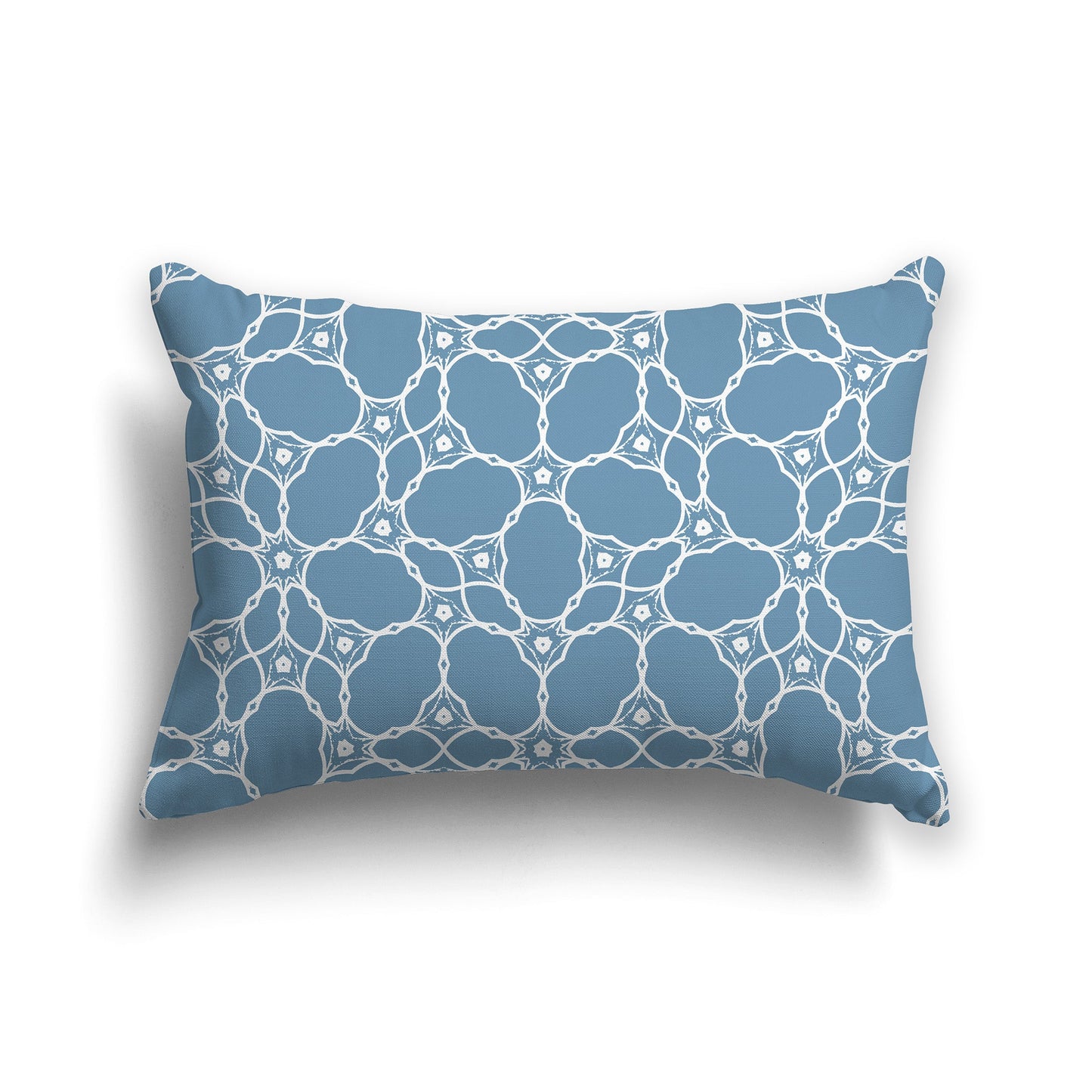 Medium-blue Throw Pillow with White/Beige-white Cloud-shaped Pattern on Both Sides, CAPC-1021-211