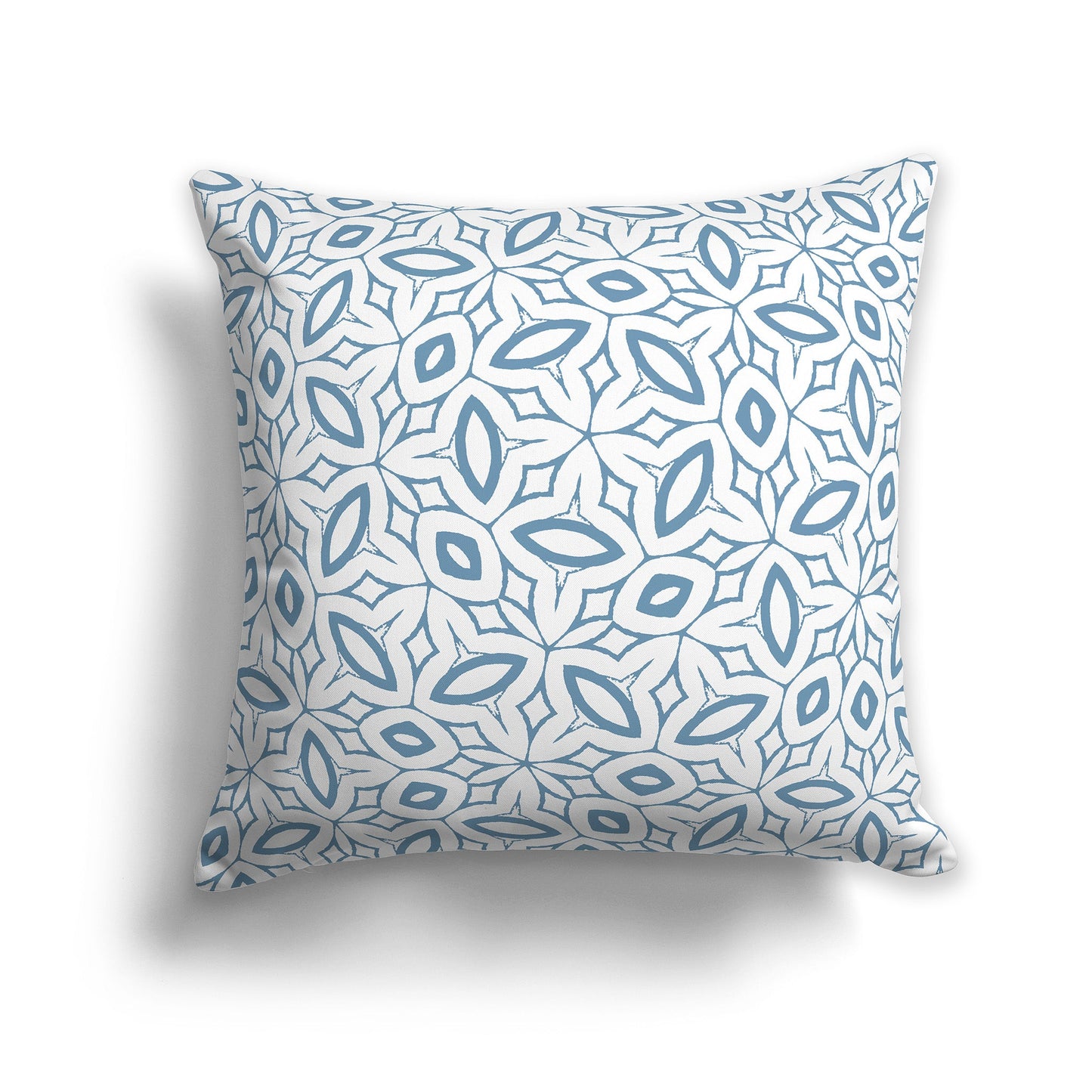 White/Beige-white Throw Pillow with Medium-blue Elliptical Pattern Pattern on Both Sides, CAPC-1021-222