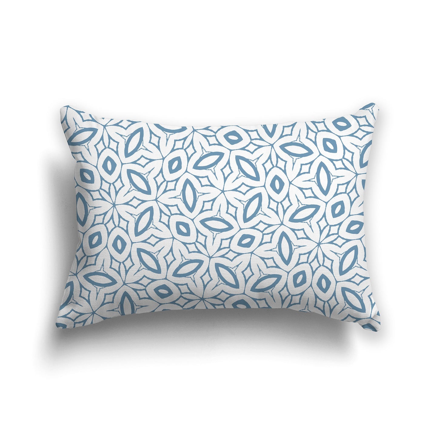 White/Beige-white Throw Pillow with Medium-blue Elliptical Pattern Pattern on Both Sides, CAPC-1021-222