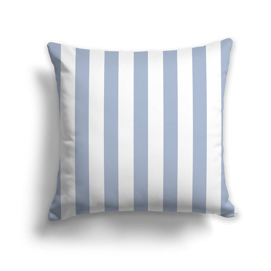 White/Beige-white Throw Pillow with Blue-grey Bars on Front and Solid White/Beige-white Back, CAPC-1022-051