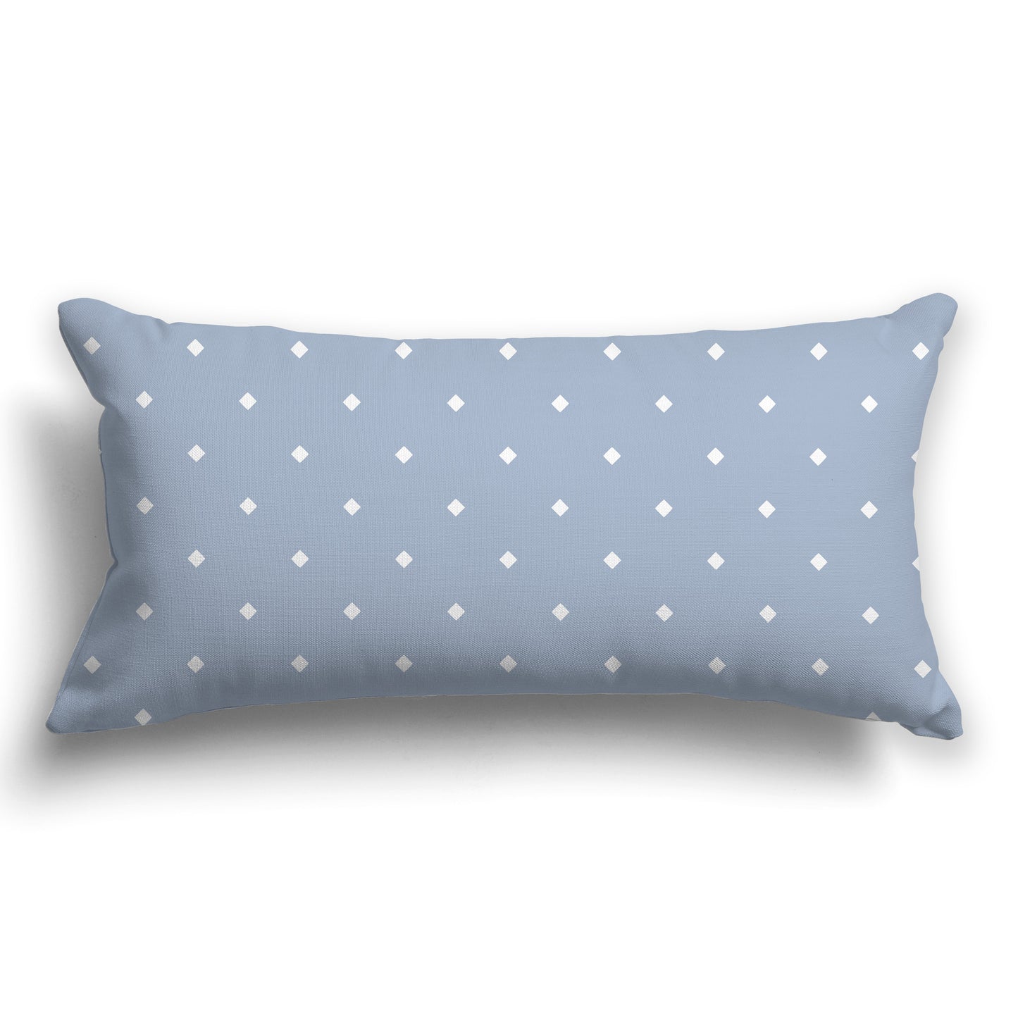 Blue-grey Throw Pillow with White/Beige-white Diamond Pattern on Front and Solid Blue-grey Back, CAPC-1022-102