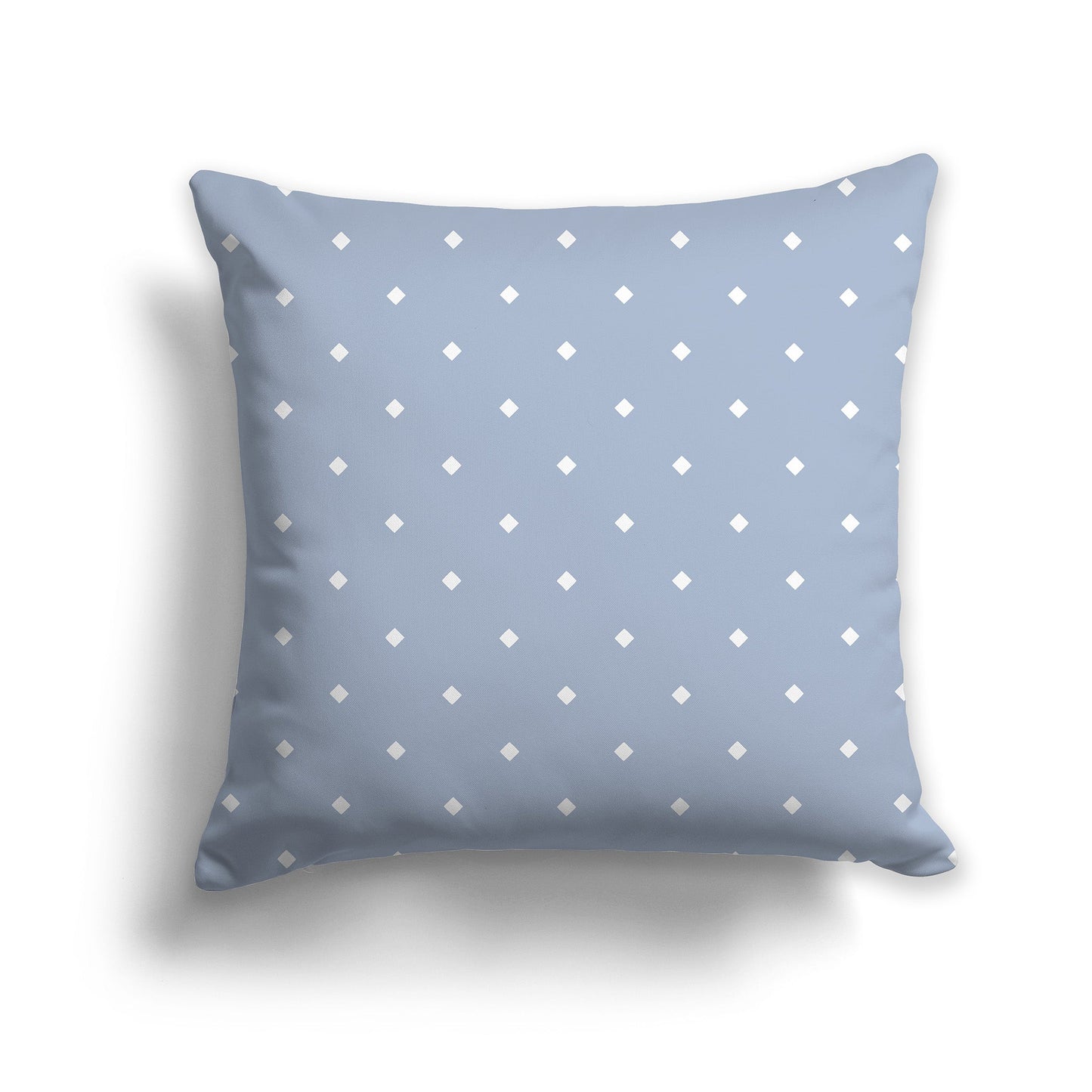 Blue-grey Throw Pillow with White/Beige-white Diamond Pattern on Front and Solid Blue-grey Back, CAPC-1022-102
