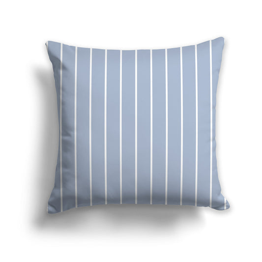 Blue-grey Throw Pillow with Fine White/Beige-white Vertical Stripes on Front, CAPC-1022-152