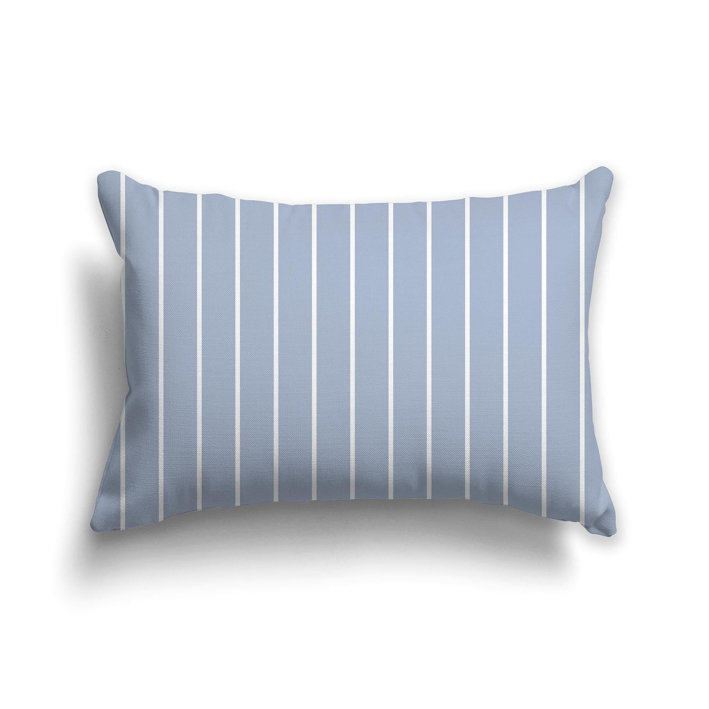 Blue-grey Throw Pillow with Fine White/Beige-white Vertical Stripes on Front, CAPC-1022-152