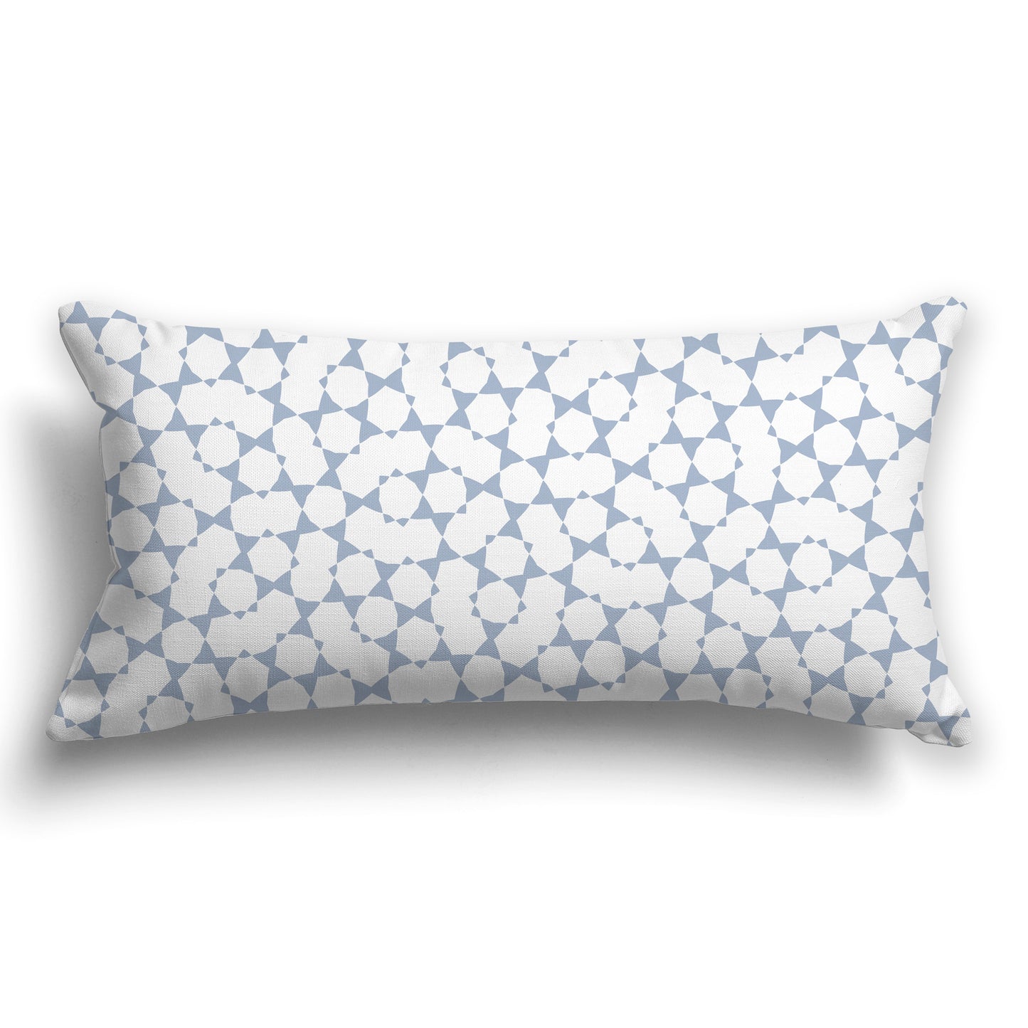 White/Beige-white Throw Pillow with Blue-grey Bow Tie Pattern on Both Sides, CAPC-1022-201