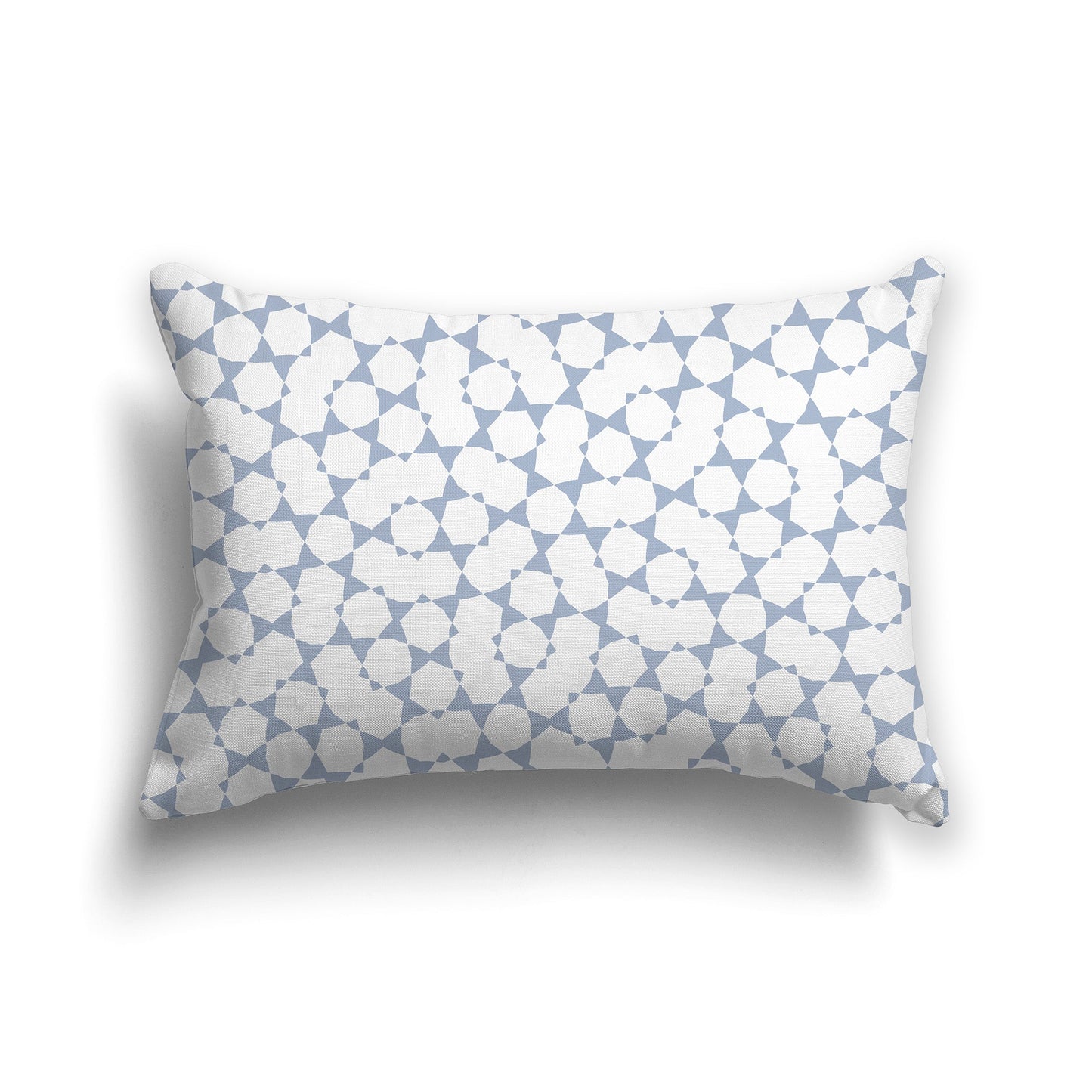 White/Beige-white Throw Pillow with Blue-grey Bow Tie Pattern on Both Sides, CAPC-1022-201