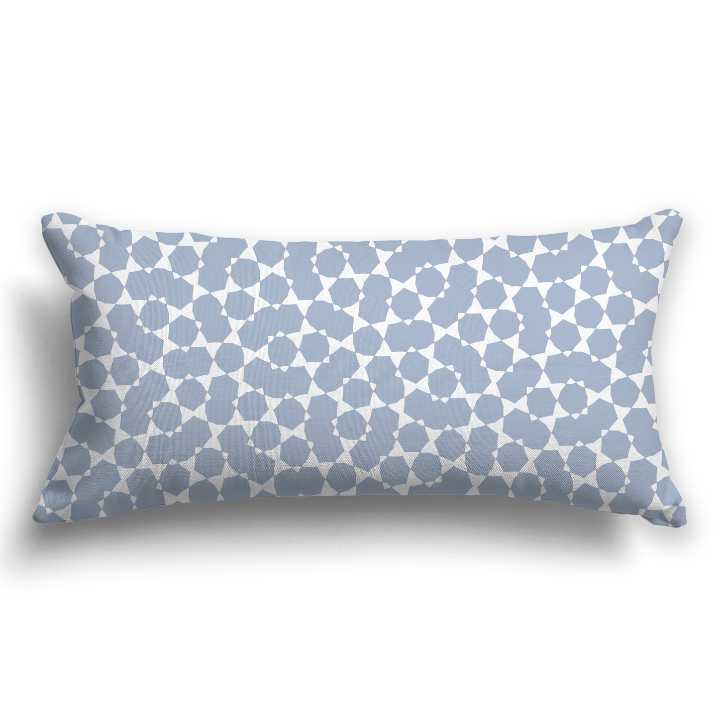 Blue-grey Throw Pillow with White/Beige-white Bow Tie Pattern on Both Sides, CAPC-1022-202