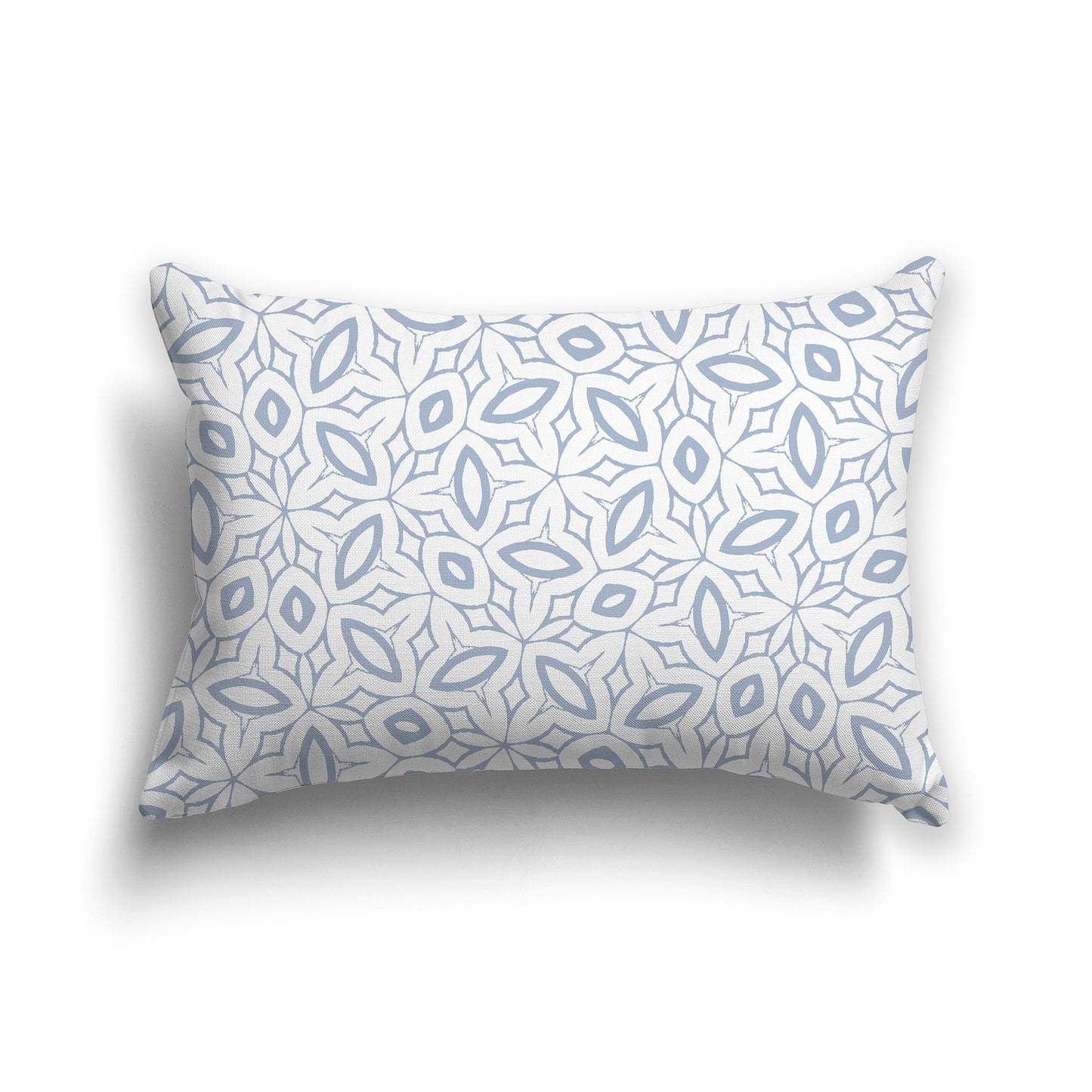 White/Beige-white Throw Pillow with Blue-grey Leaf-life Pattern on Both Sides, CAPC-1022-221