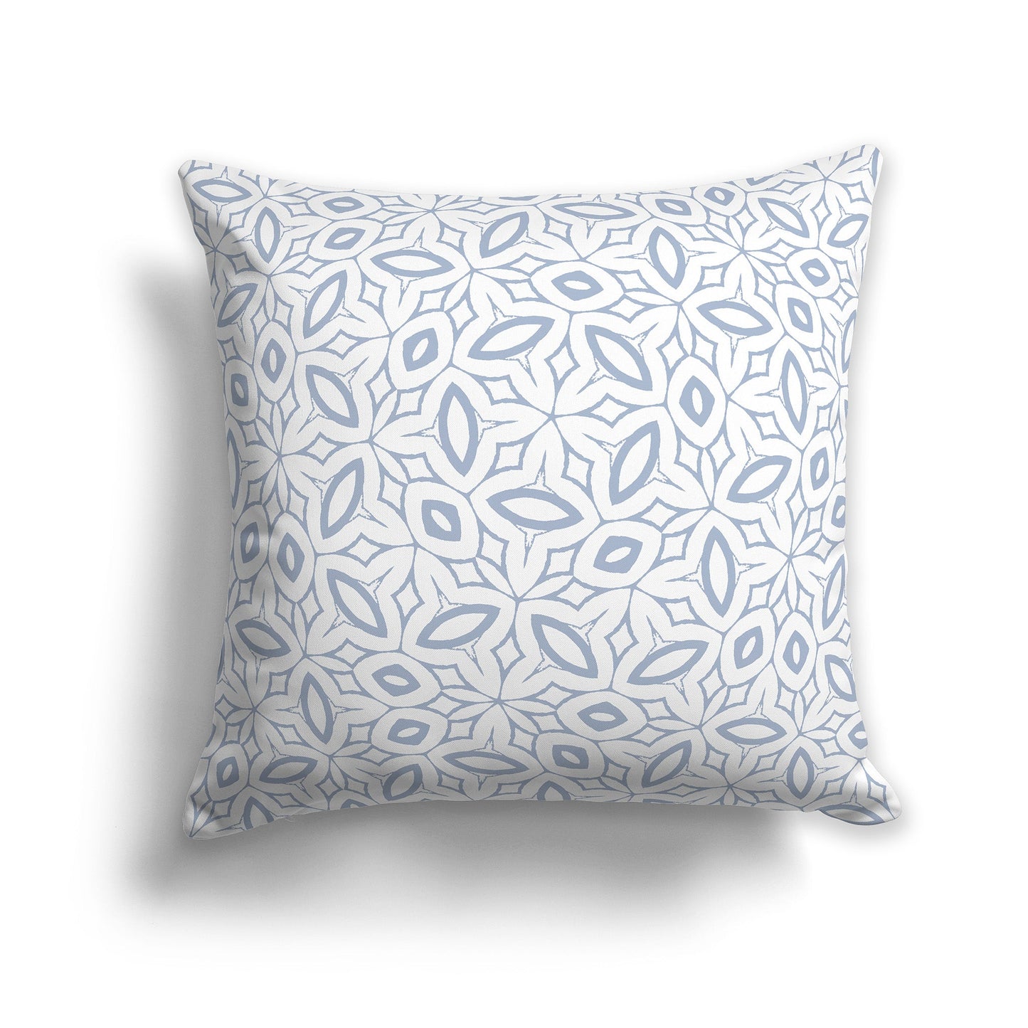 White/Beige-white Throw Pillow with Blue-grey Leaf-life Pattern on Both Sides, CAPC-1022-221