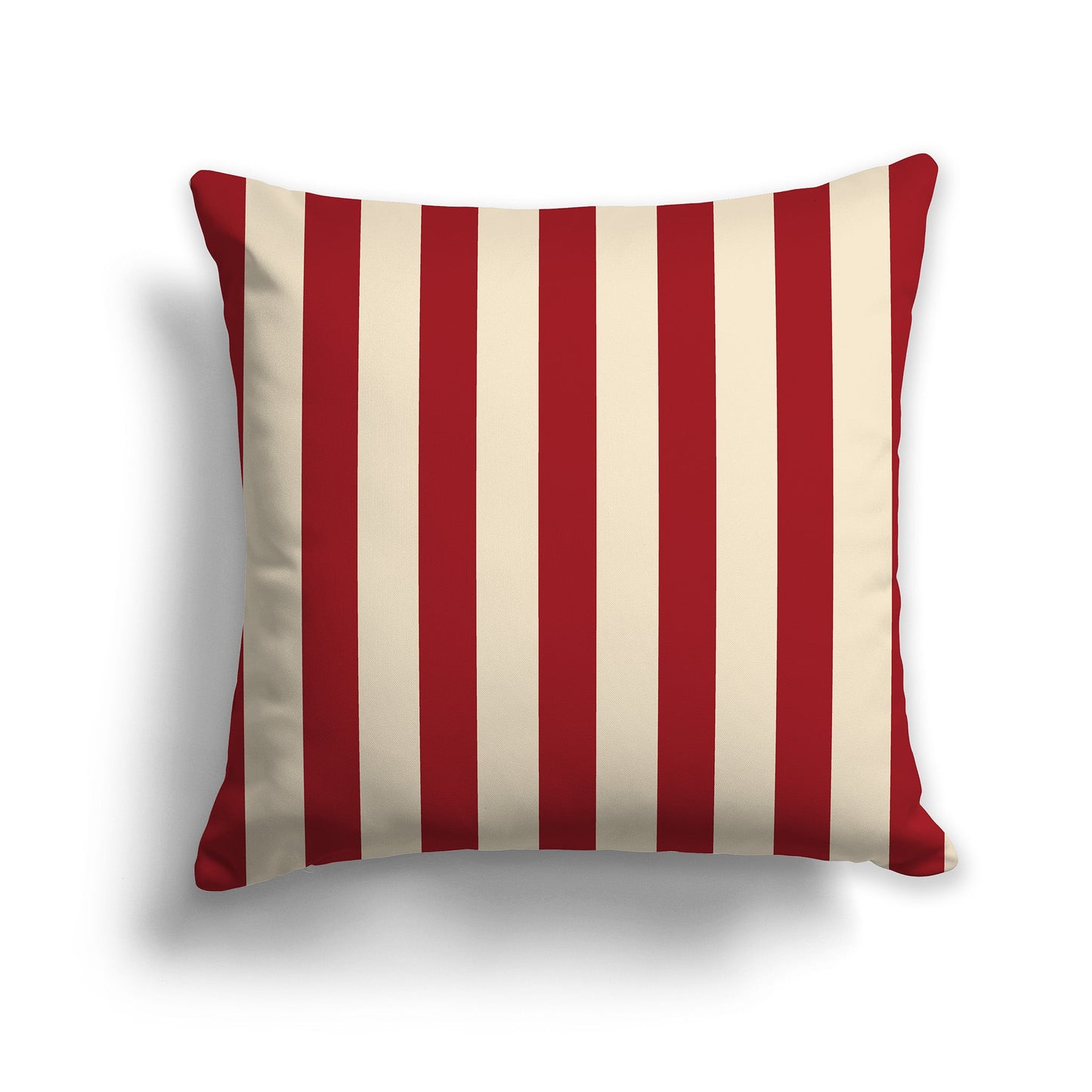 Beige Throw Pillow with Red Bars on Front and Beige Back, CAPC-1031-051