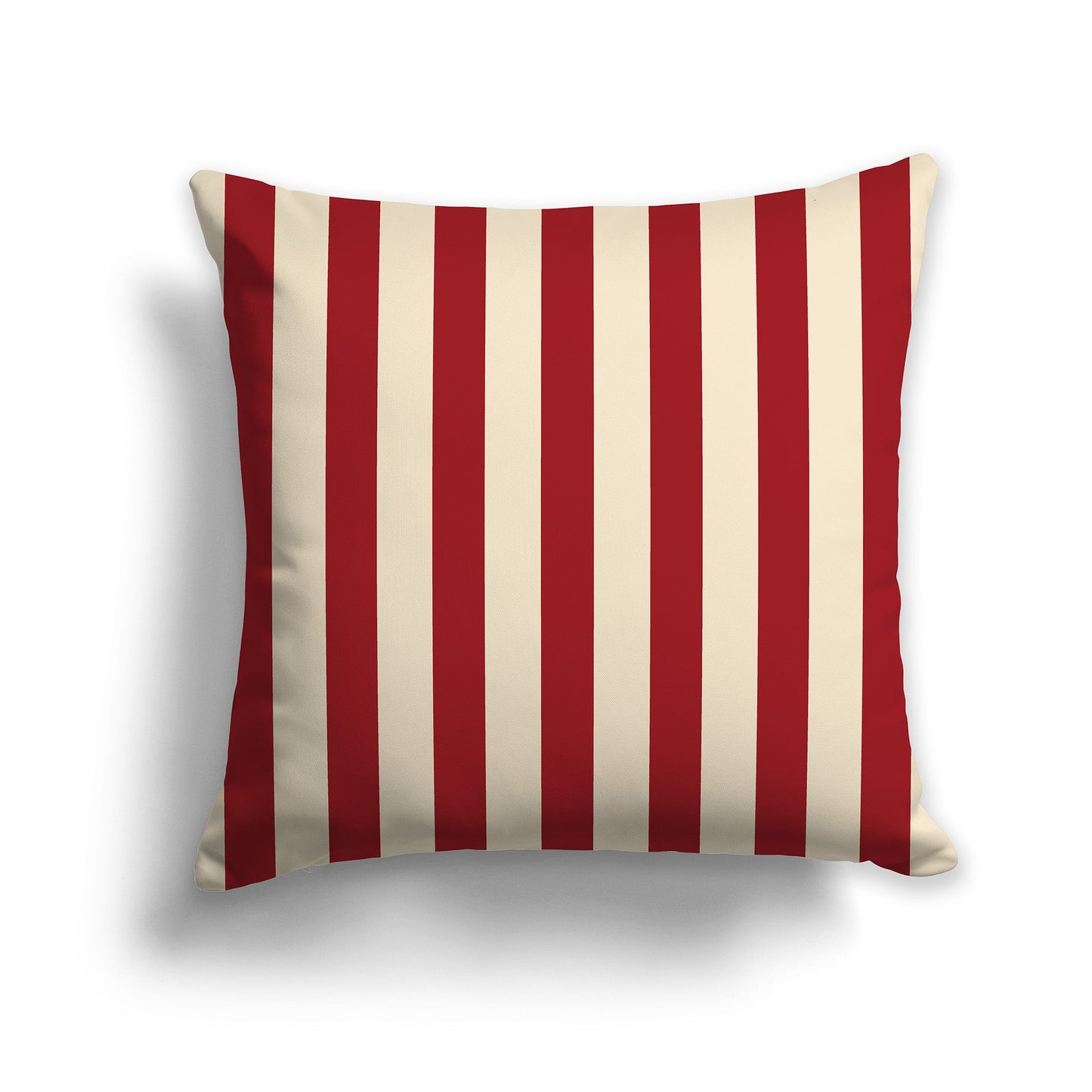 Beige Throw Pillow with Red Bars on Front and Beige Back, CAPC-1031-051