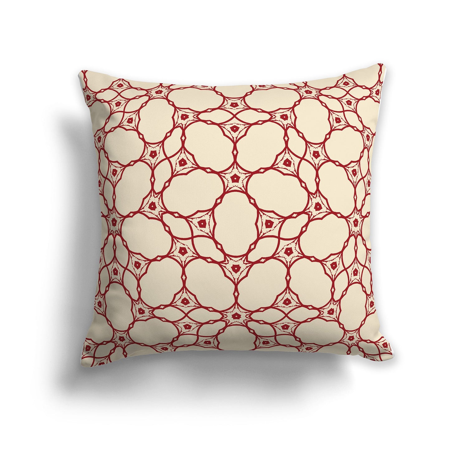 Beige Pillow with Red Cloud-shaped Pattern on Both Sides, CAPC-1031-211