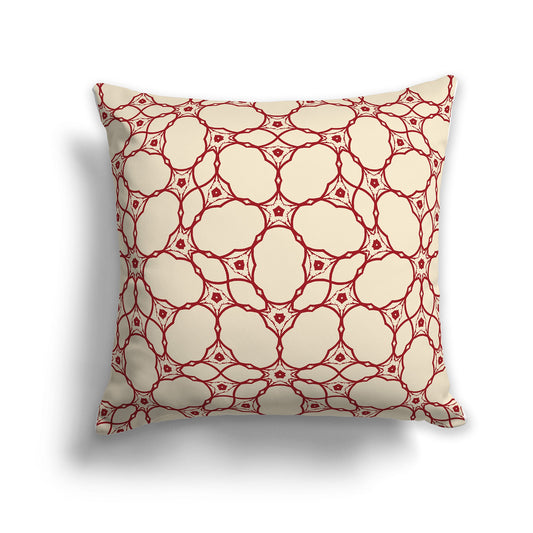 Beige Pillow with Red Cloud-shaped Pattern on Both Sides, CAPC-1031-211