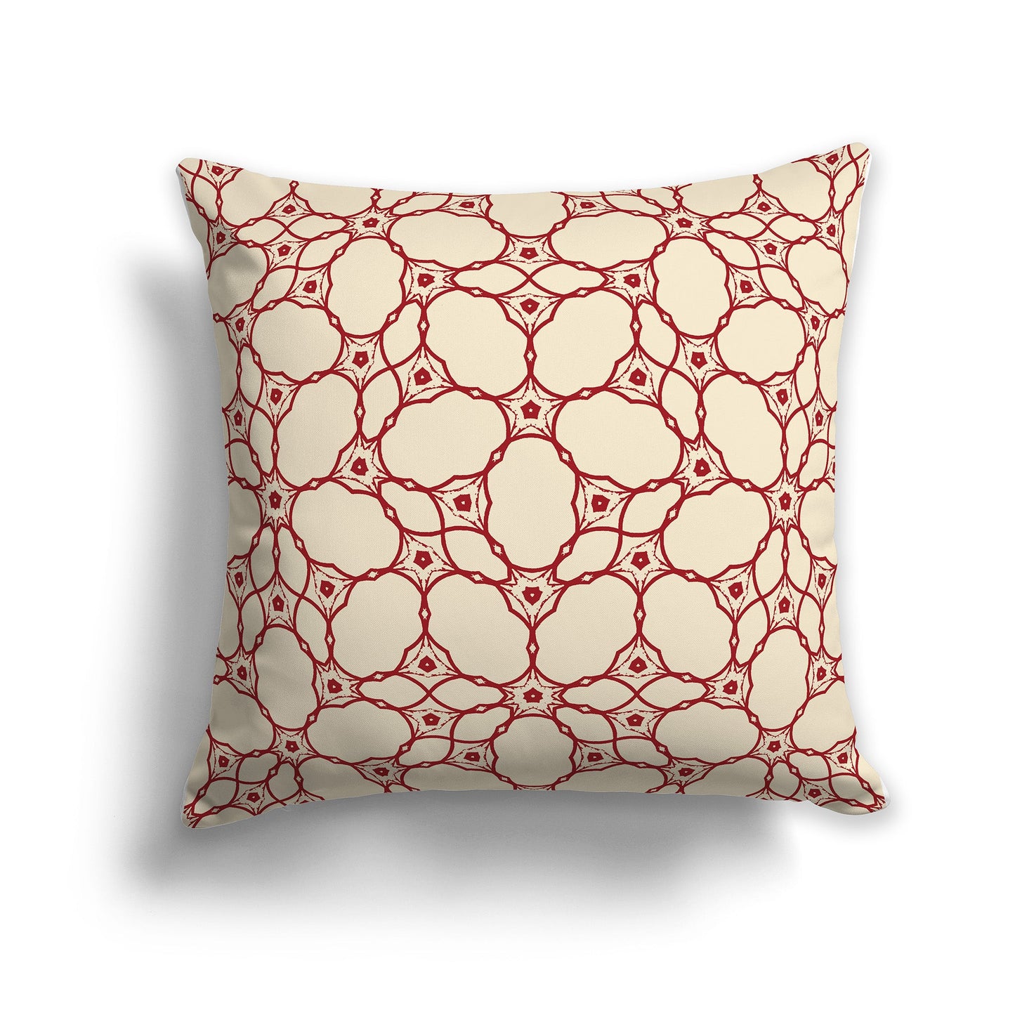 Beige Pillow with Red Cloud-shaped Pattern on Both Sides, CAPC-1031-211