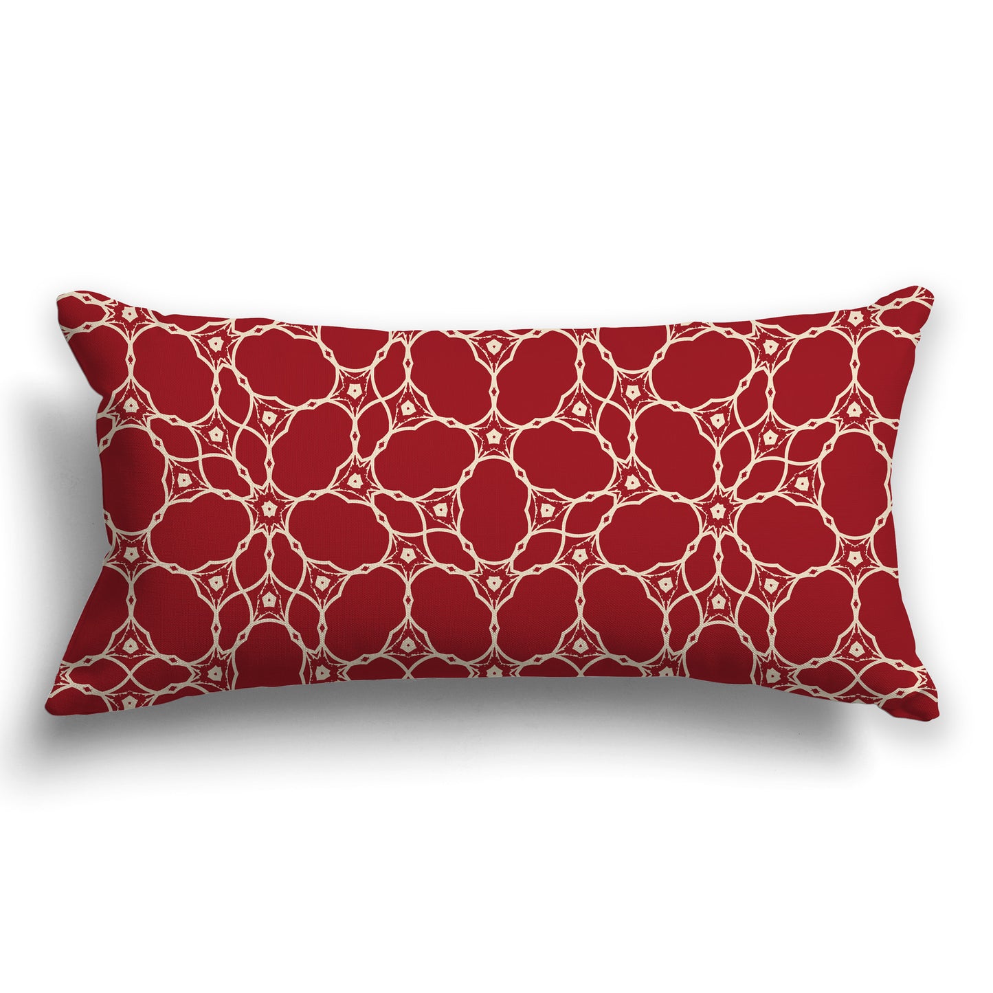 Red Throw Pillow with Beige Cloud-shaped Pattern on Both Sides, CAPC-1031-212