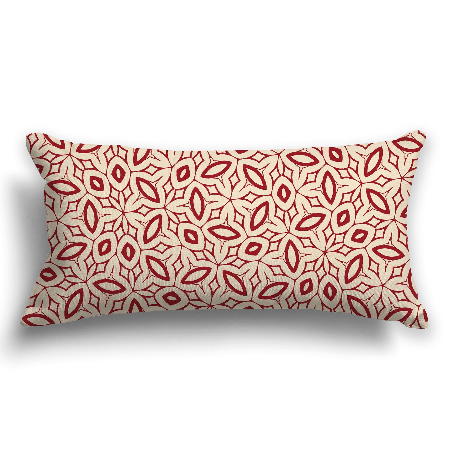 Beige Throw Pillow with Red Elliptical Pattern on Both Sides, CAPC-1031-222