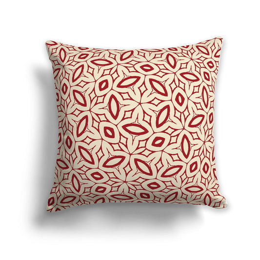 Beige Throw Pillow with Red Elliptical Pattern on Both Sides, CAPC-1031-222