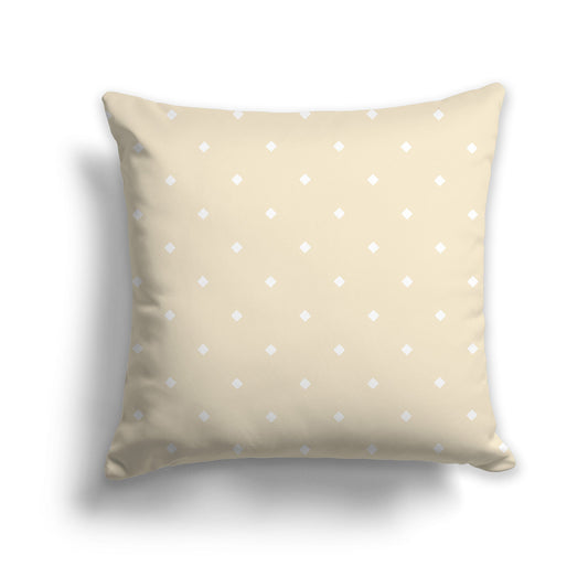 Beige Throw Pillow with White/Beige-white Diamond Pattern on Front, CAPC-1032-101