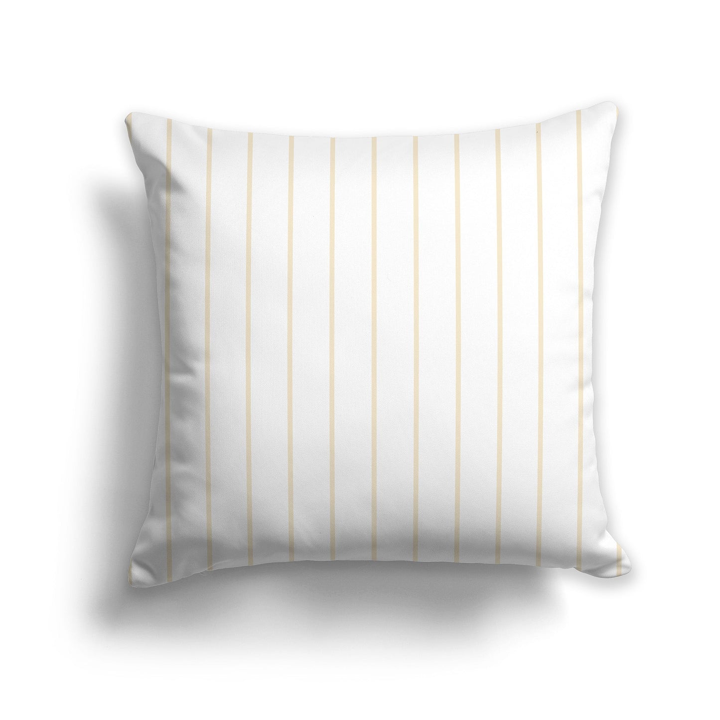 White/Beige-white Throw Pillow with Fine Beige Vertical Stripes on Front, CAPC-1032-151