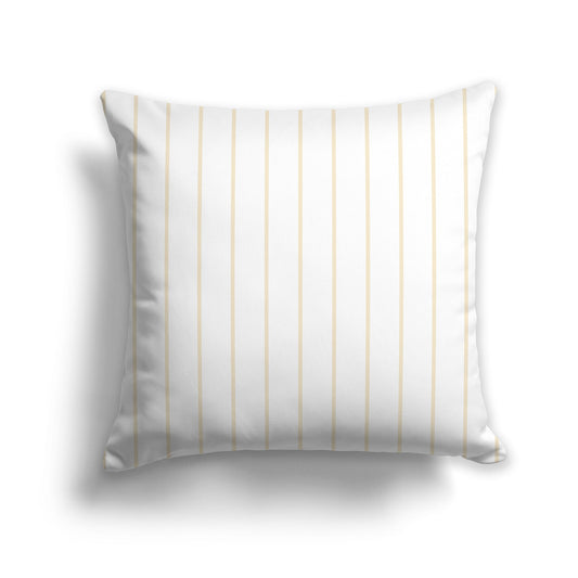 White/Beige-white Throw Pillow with Fine Beige Vertical Stripes on Front, CAPC-1032-151