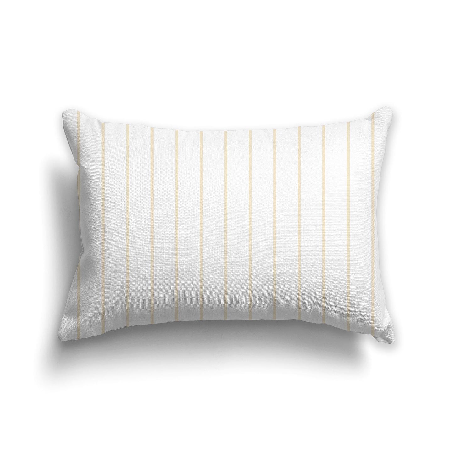 White/Beige-white Throw Pillow with Fine Beige Vertical Stripes on Front, CAPC-1032-151