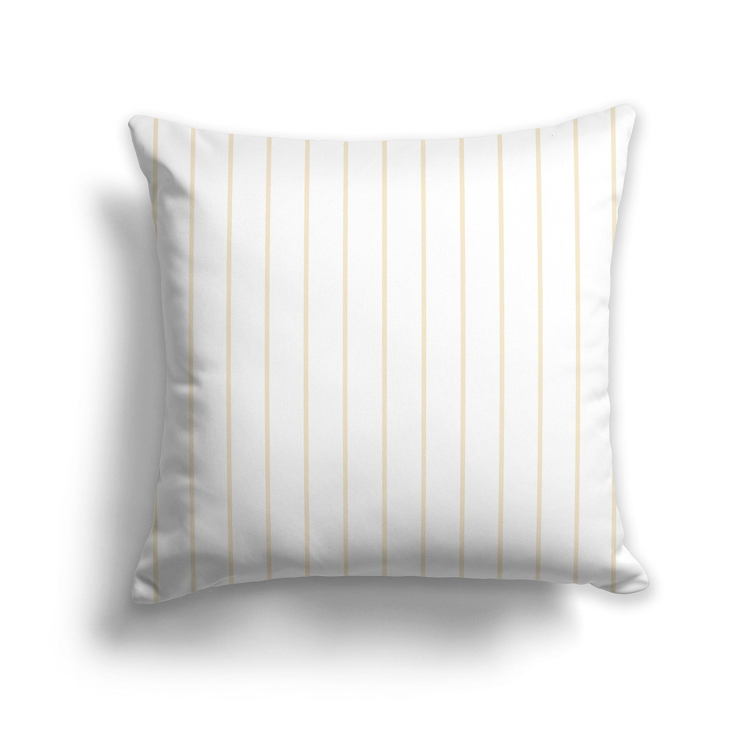 White/Beige-white Throw Pillow with Fine Beige Vertical Stripes on Front, CAPC-1032-151