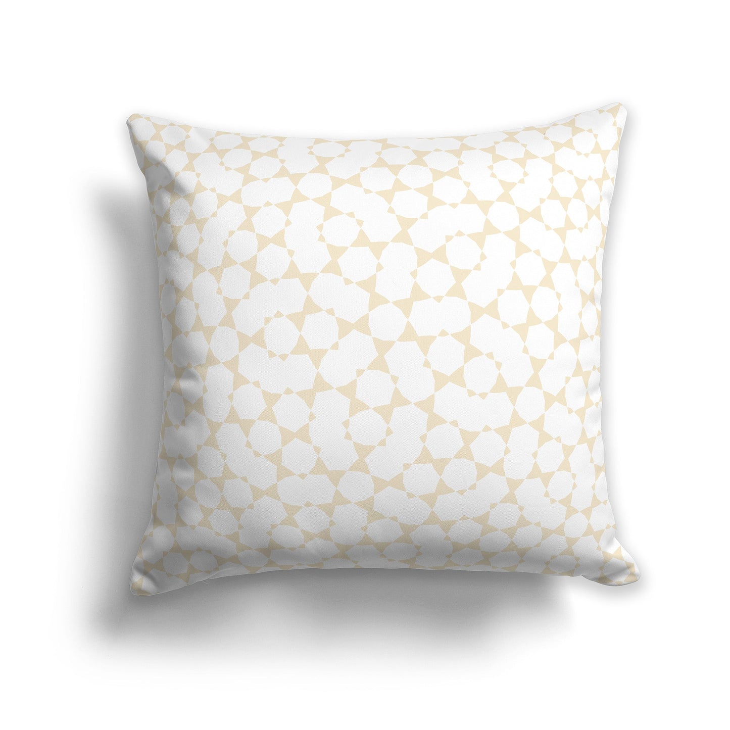 White/Beige-white Throw Pillow with Beige Geometric Pattern on Both Sides, CAPC-1032-202