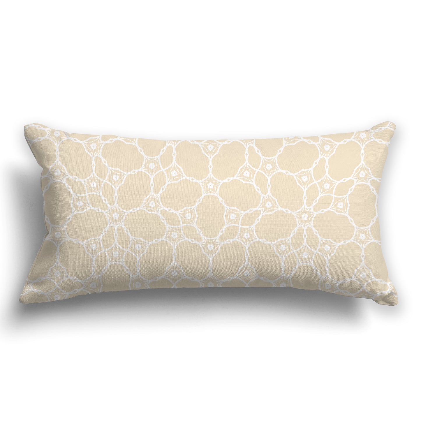 Beige Pillow with White/Beige-white Cloud-shaped Pattern on Both Sides, CAPC-1032-211