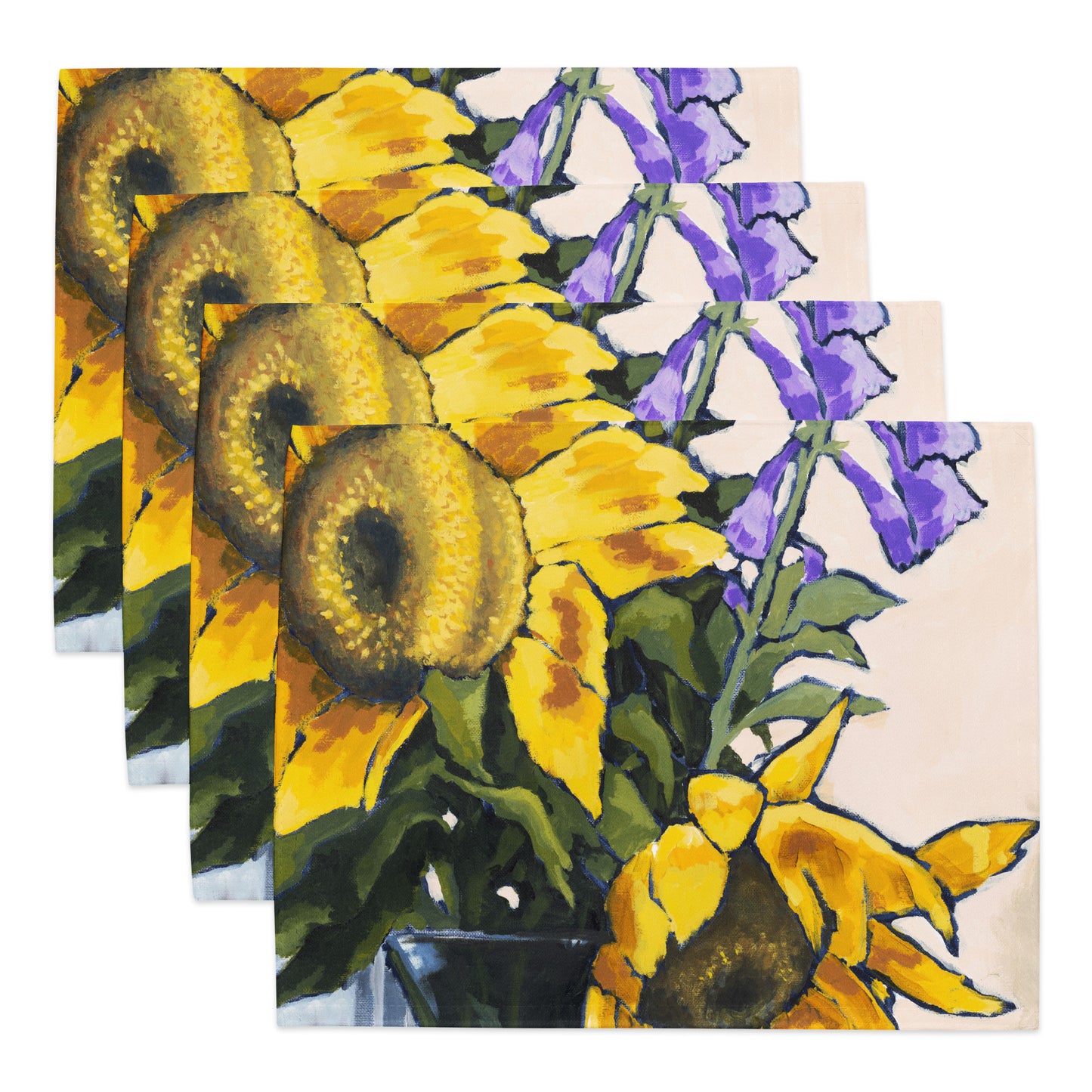 Placemat Set with Hand-painted Floral Print | CABF-1040