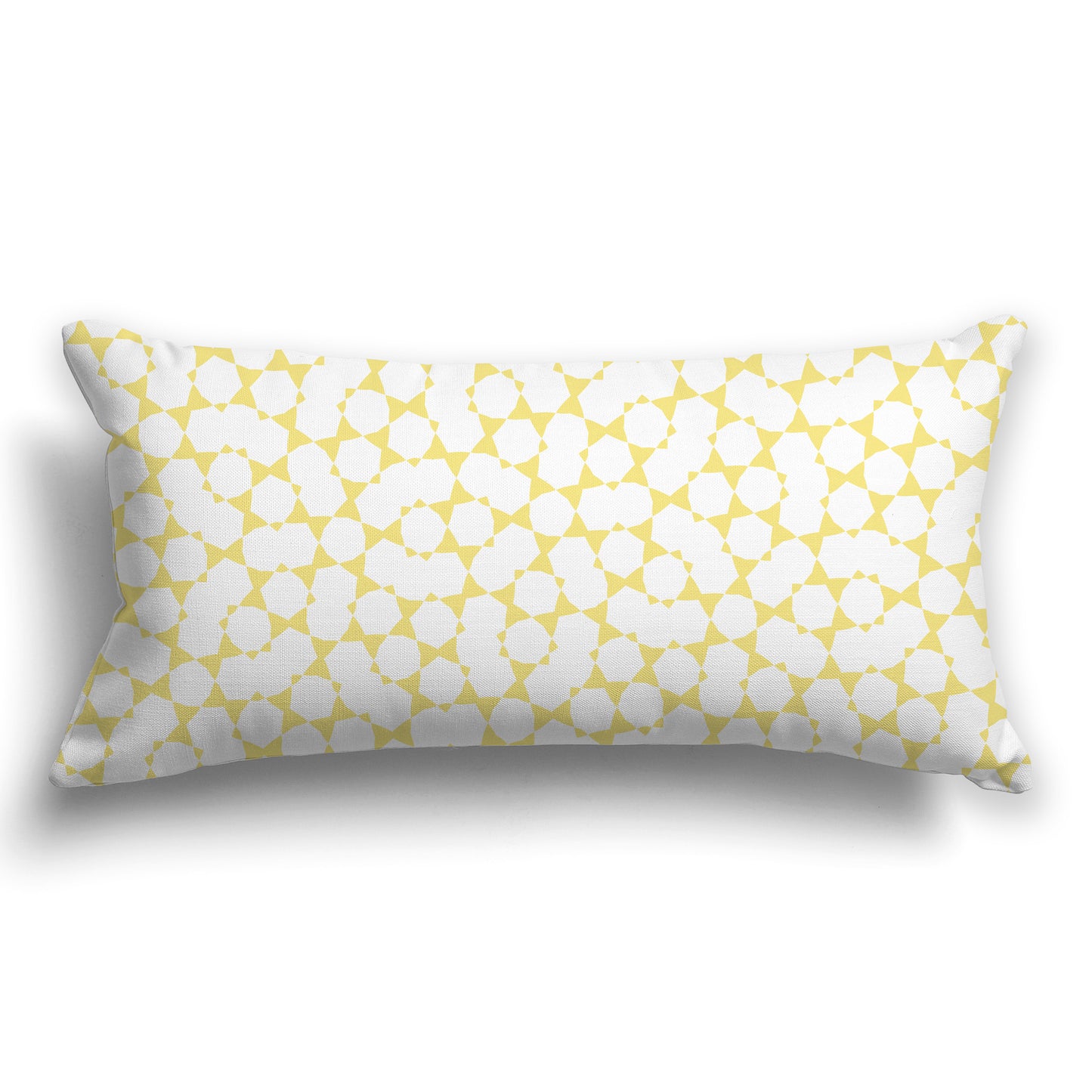 White/Beige-white Throw Pillow with Yellow Geometric Pattern on Both Sides, CAPC-1041-201