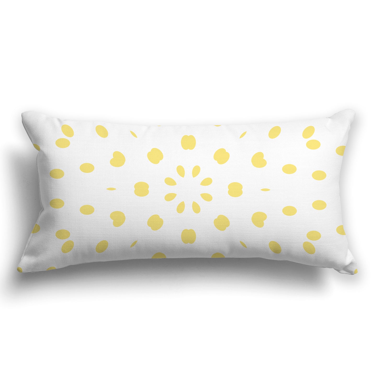 White/Beige-white Throw Pillow with Yellow Paint Dab Burst on Both Sides, CAPC-1041-231