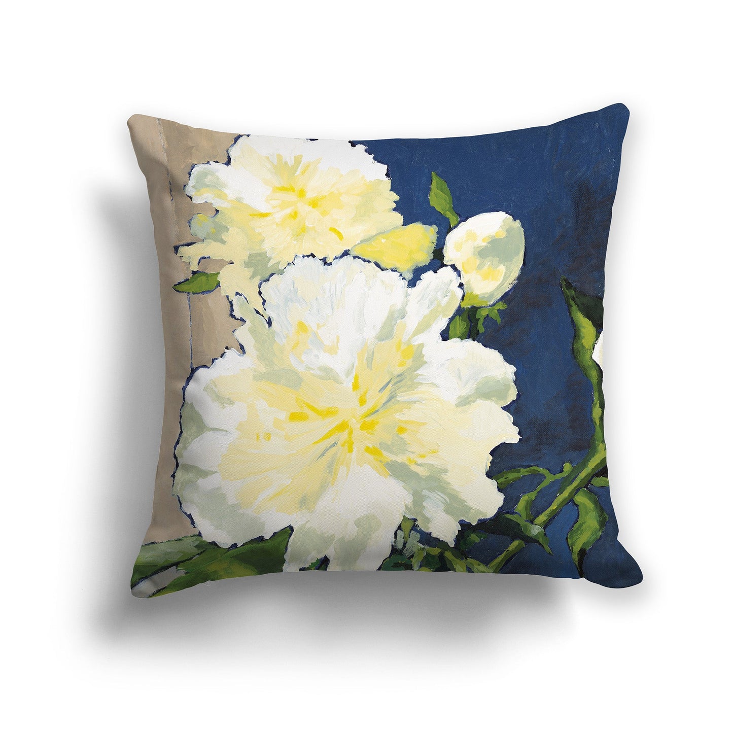 White Peonies Fine Art Cushion Cover, CAPC-1050-1, 46 x 46 cm / 18 x 18 inches