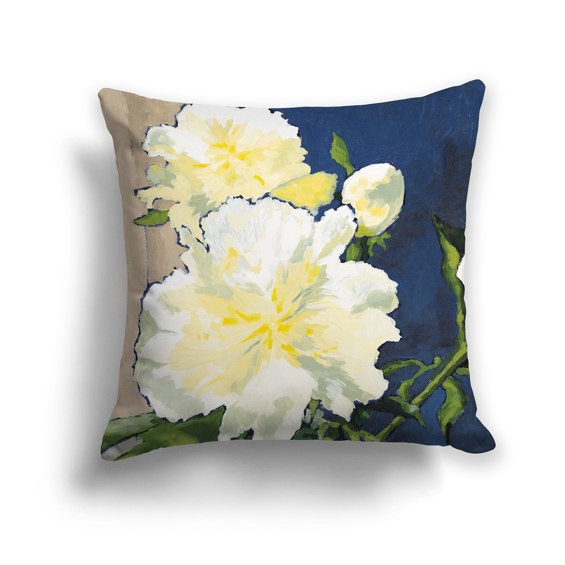 White Peonies Fine Art Cushion Cover, CAPC-1050-1, 46 x 46 cm / 18 x 18 inches