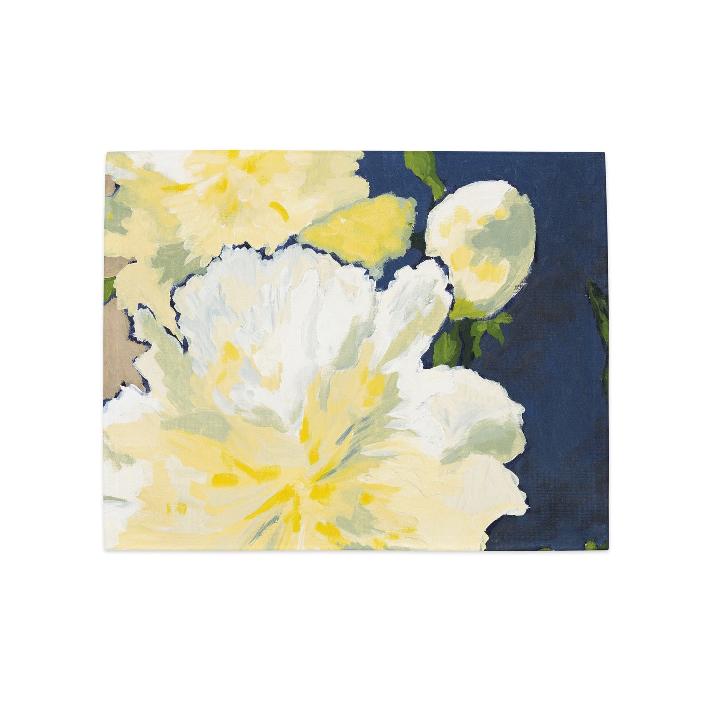 Yellow & Blue Floral Ceramic Mug & Polyester Placemat 8-Pc Bundle (Service for 4) | CABF-CM-1050