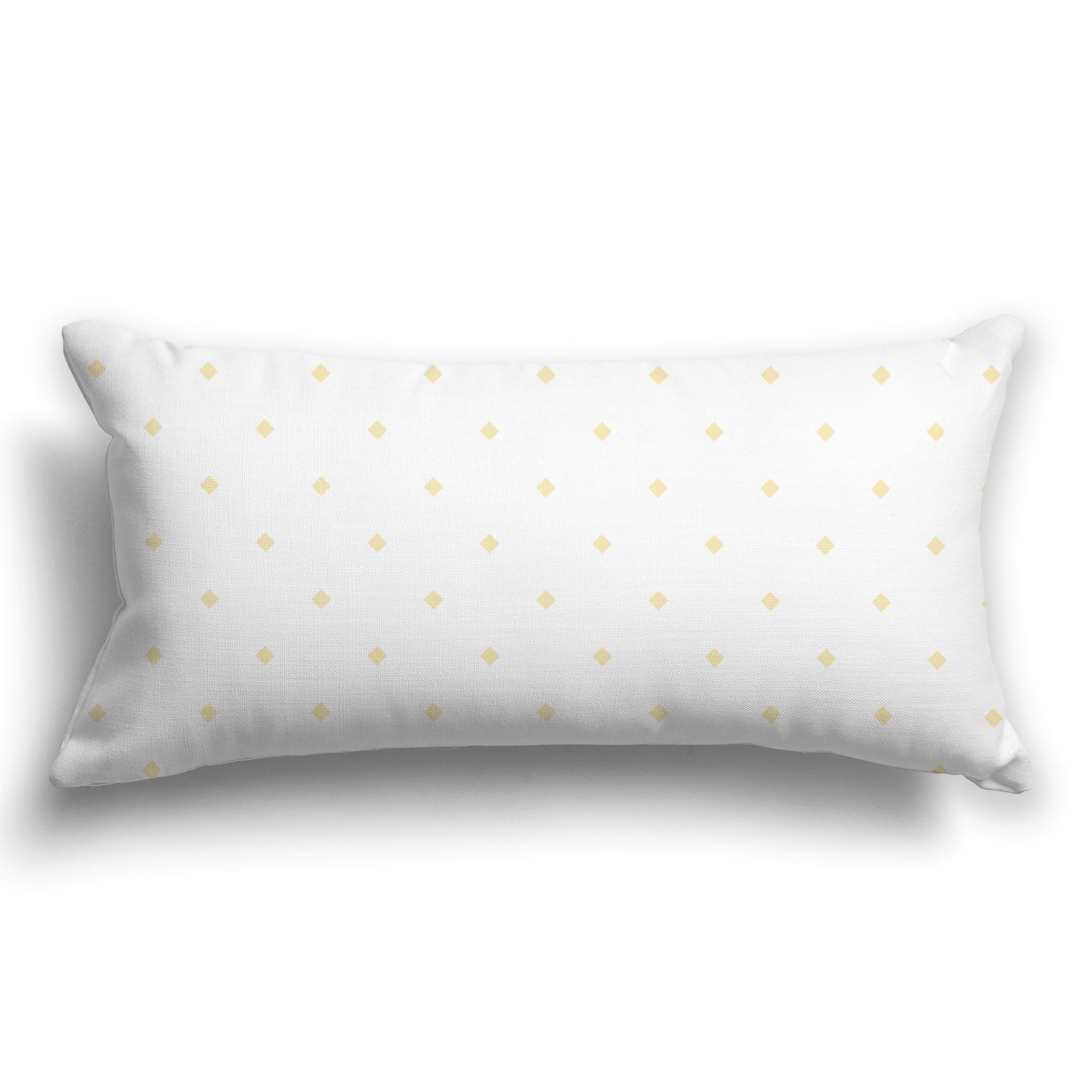 White/Beige-white Throw Pillow with Pale Yellow Diamond Pattern on Front and Solid White/Beige-white Back, CAPC-1051-101
