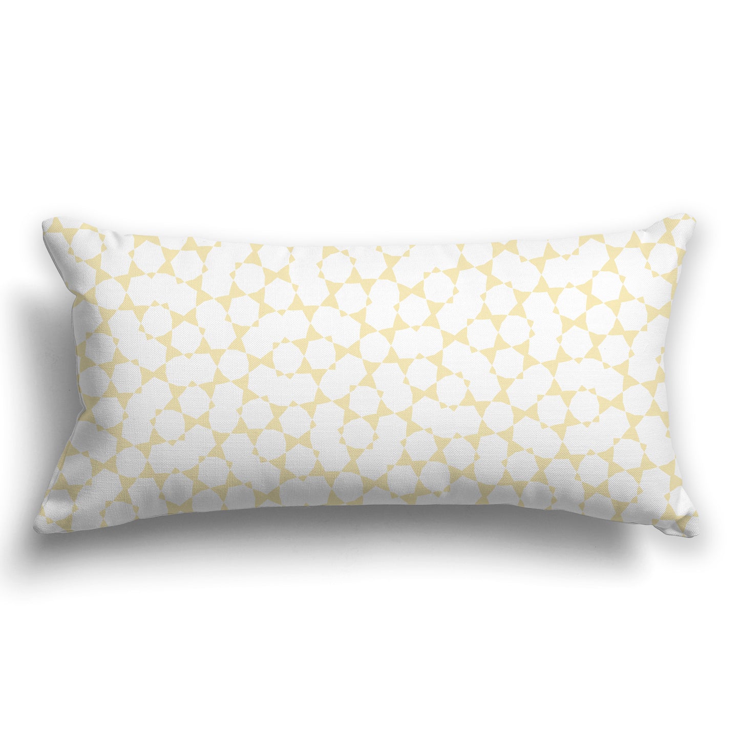 White/Beige-white Throw Pillow with Pale Yellow Bow Tie Pattern on Both Sides, CAPC-1051-201