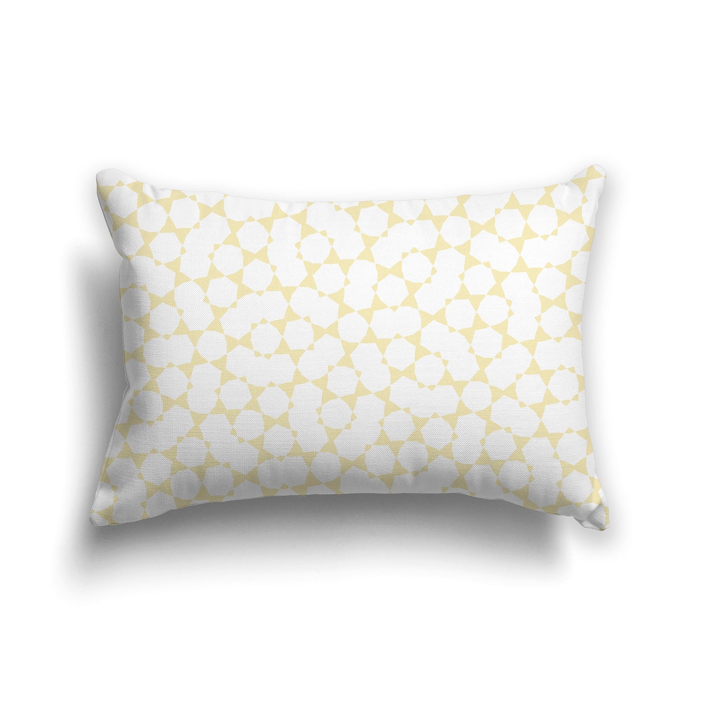 White/Beige-white Throw Pillow with Pale Yellow Bow Tie Pattern on Both Sides, CAPC-1051-201