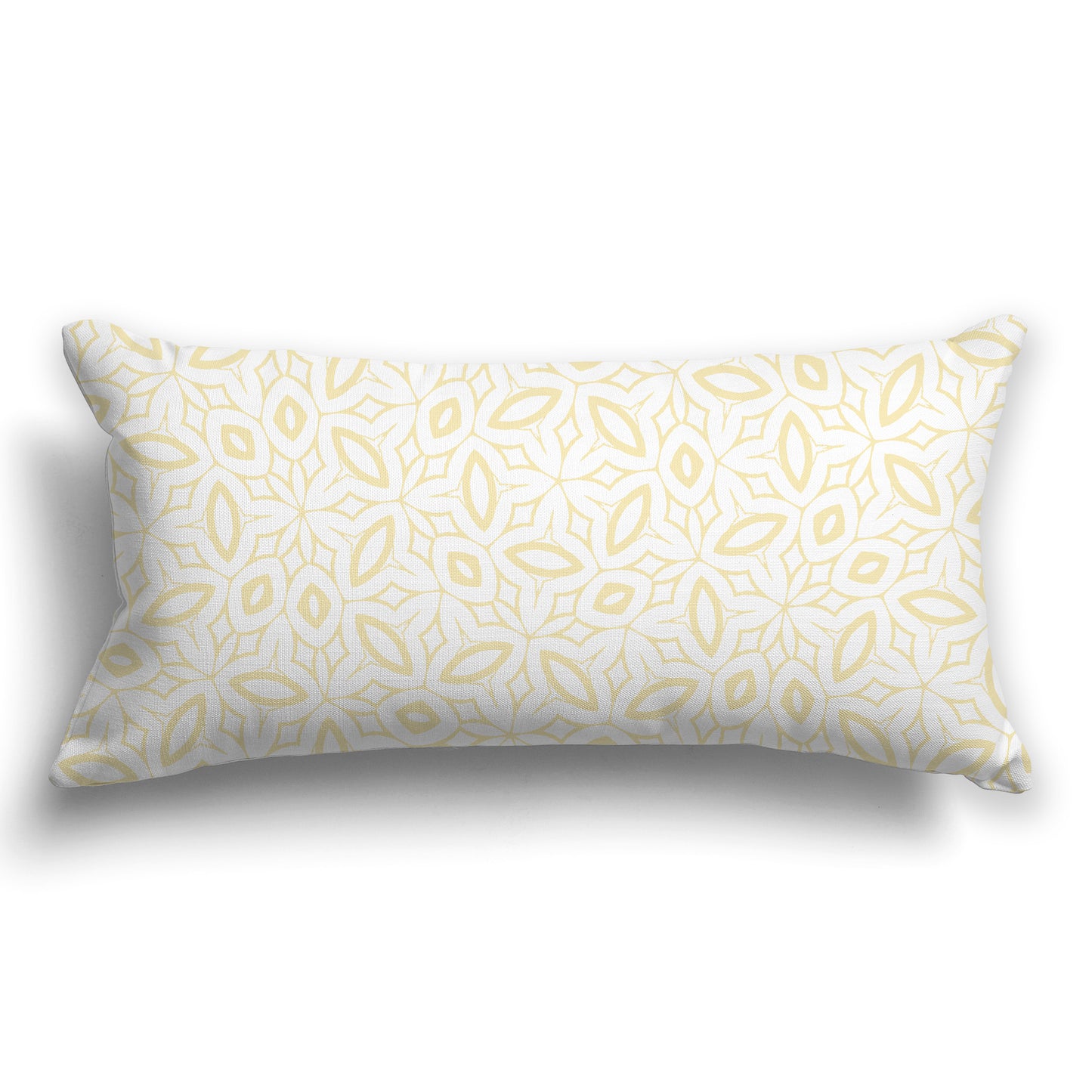 White/Beige-white Throw Pillow with Pale Yellow Leaf-life Pattern on Both Sides, CAPC-1051-221