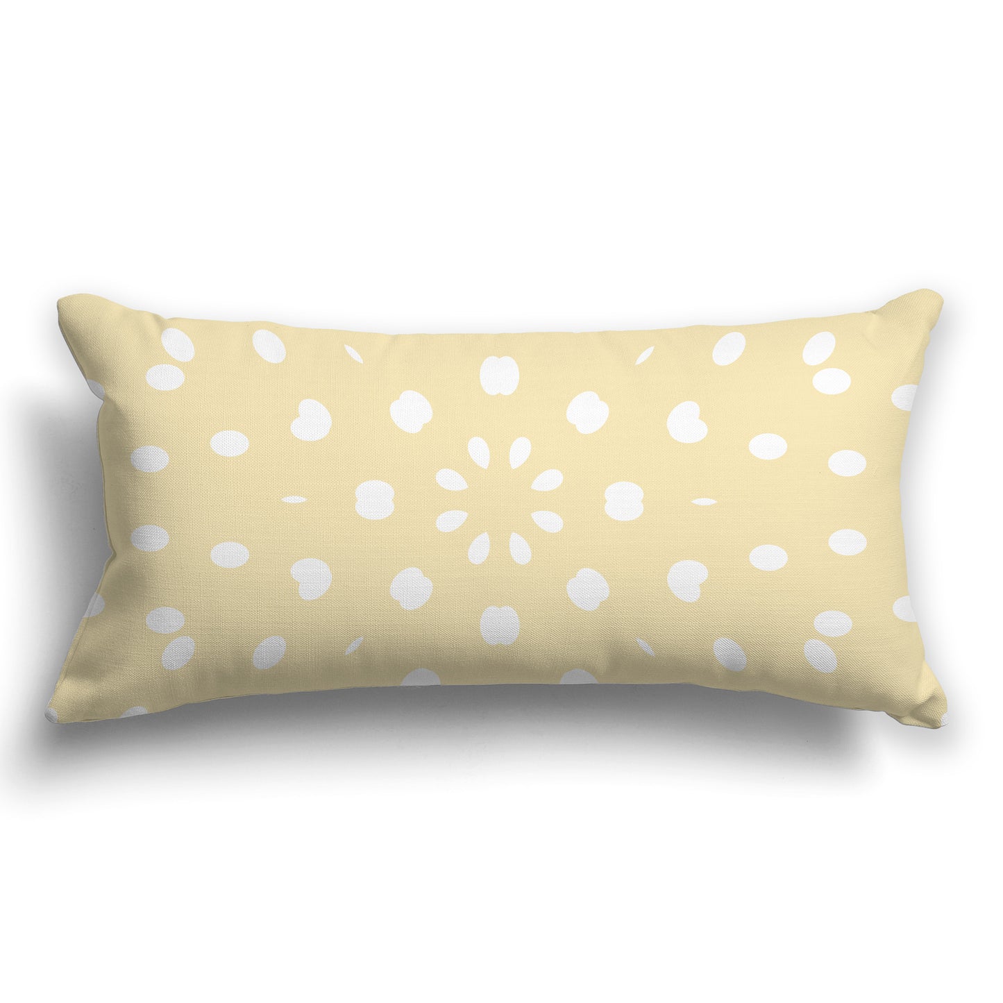 Pale Yellow Throw Pillow with White/Beige-white Circular Star Burst on Both Sides, CAPC-1051-232