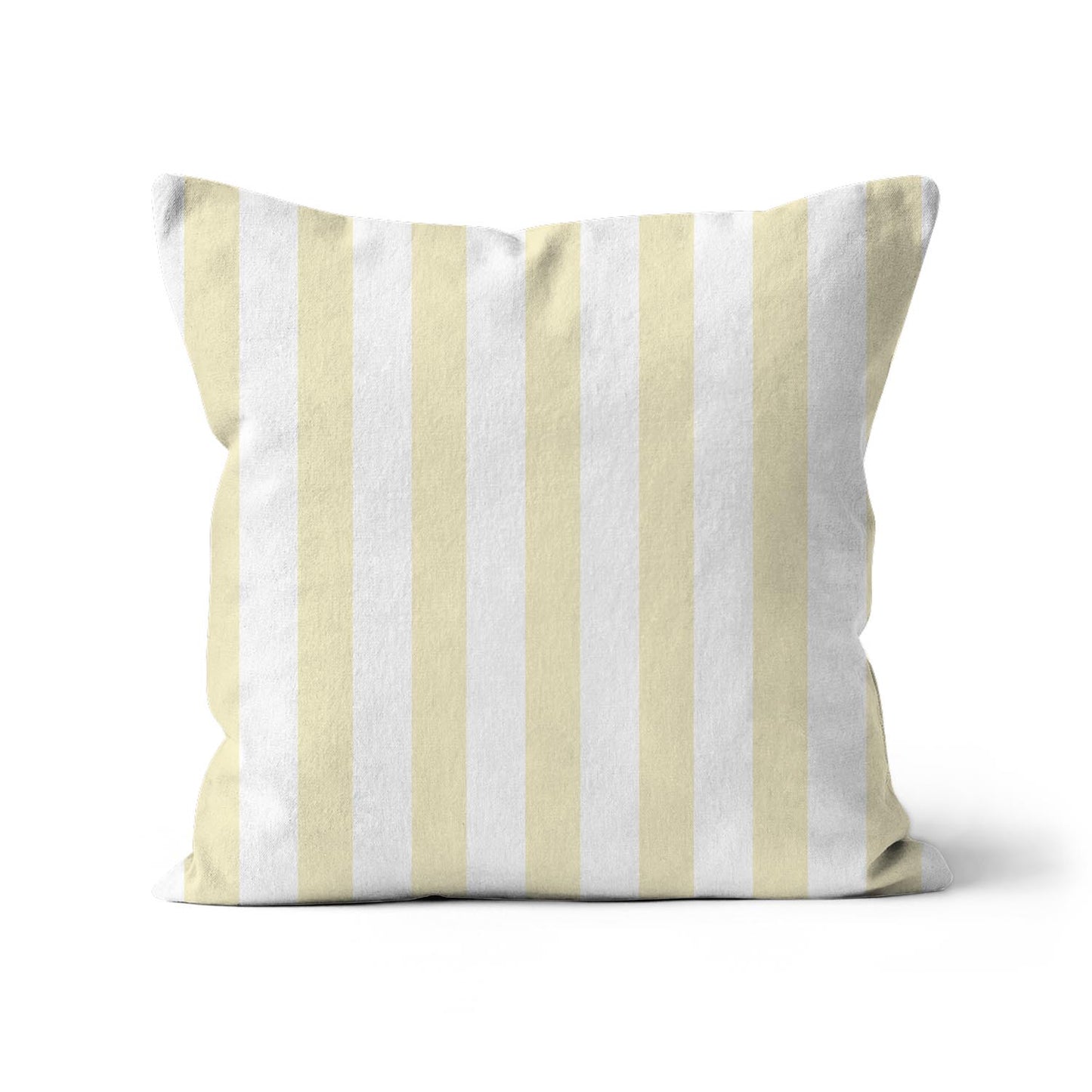 White/Beige-white Throw Pillow with Pale Yellow Bars on Front, CAPC-1051-051