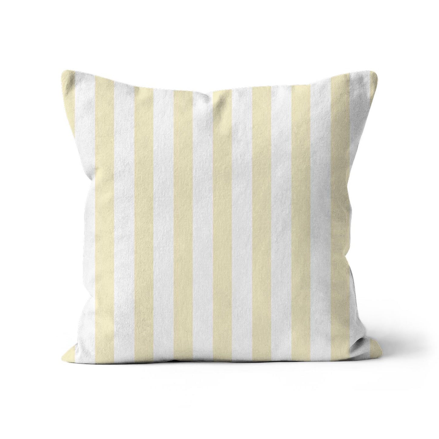 White/Beige-white Throw Pillow with Pale Yellow Bars on Front, CAPC-1051-051