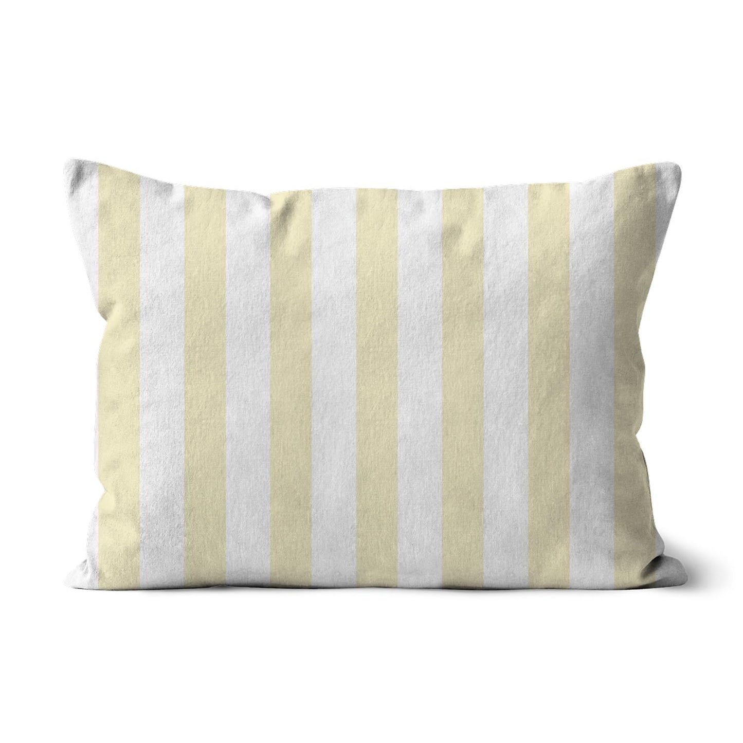 White/Beige-white Throw Pillow with Pale Yellow Bars on Front, CAPC-1051-051