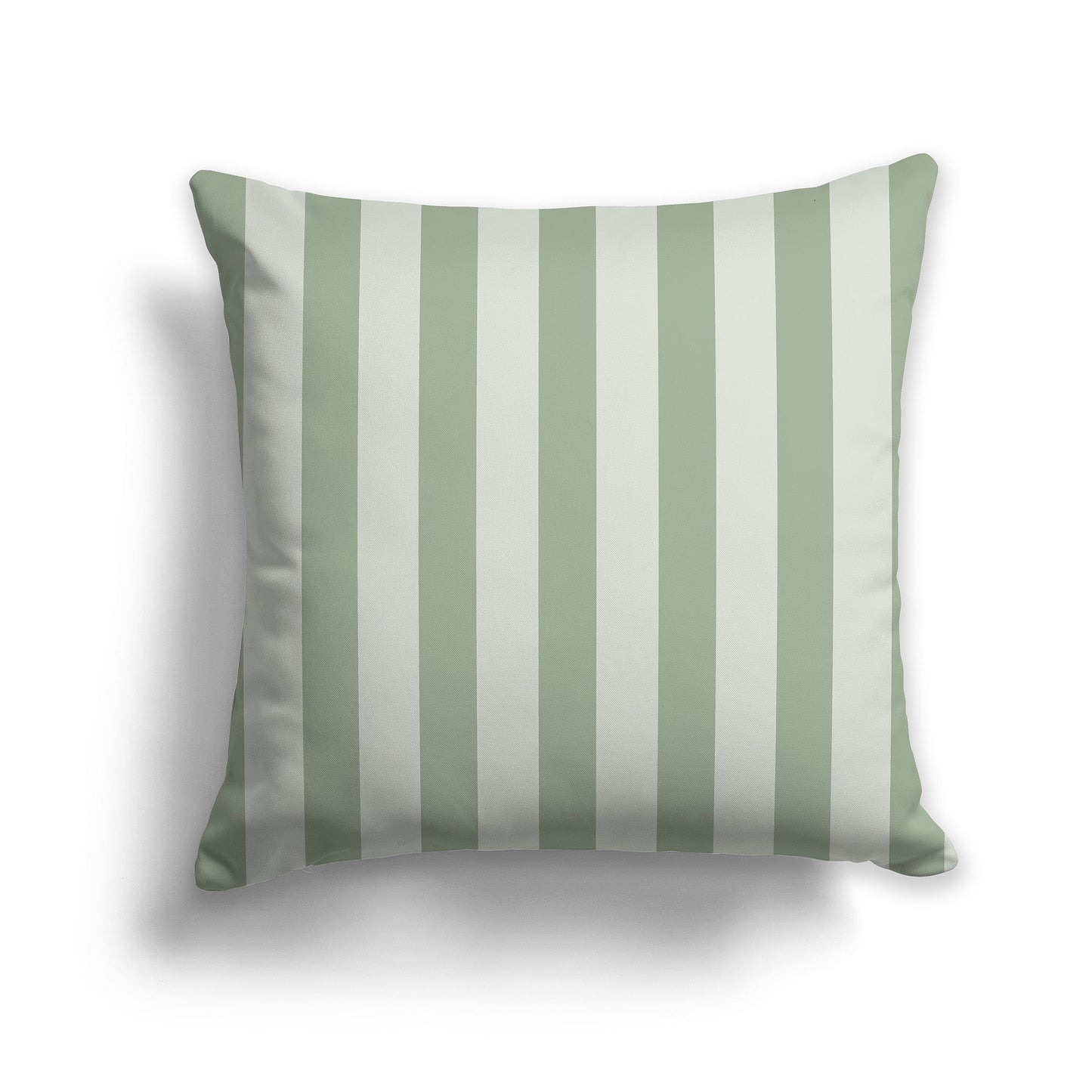 Throw Pillow with Two-tone Green Vertical Bars on Front and Solid Pale Green Back, CAPC-1052-051