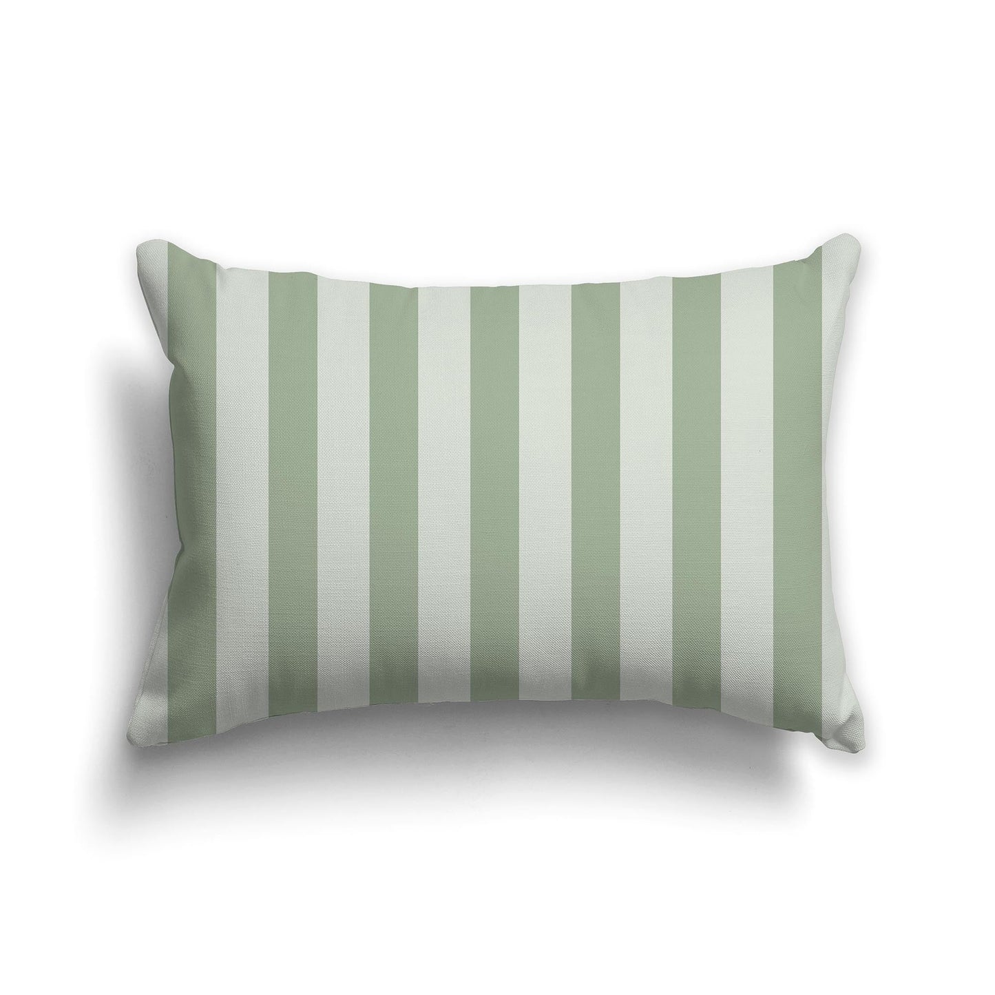 Throw Pillow with Two-tone Green Vertical Bars on Front and Solid Pale Green Back, CAPC-1052-051