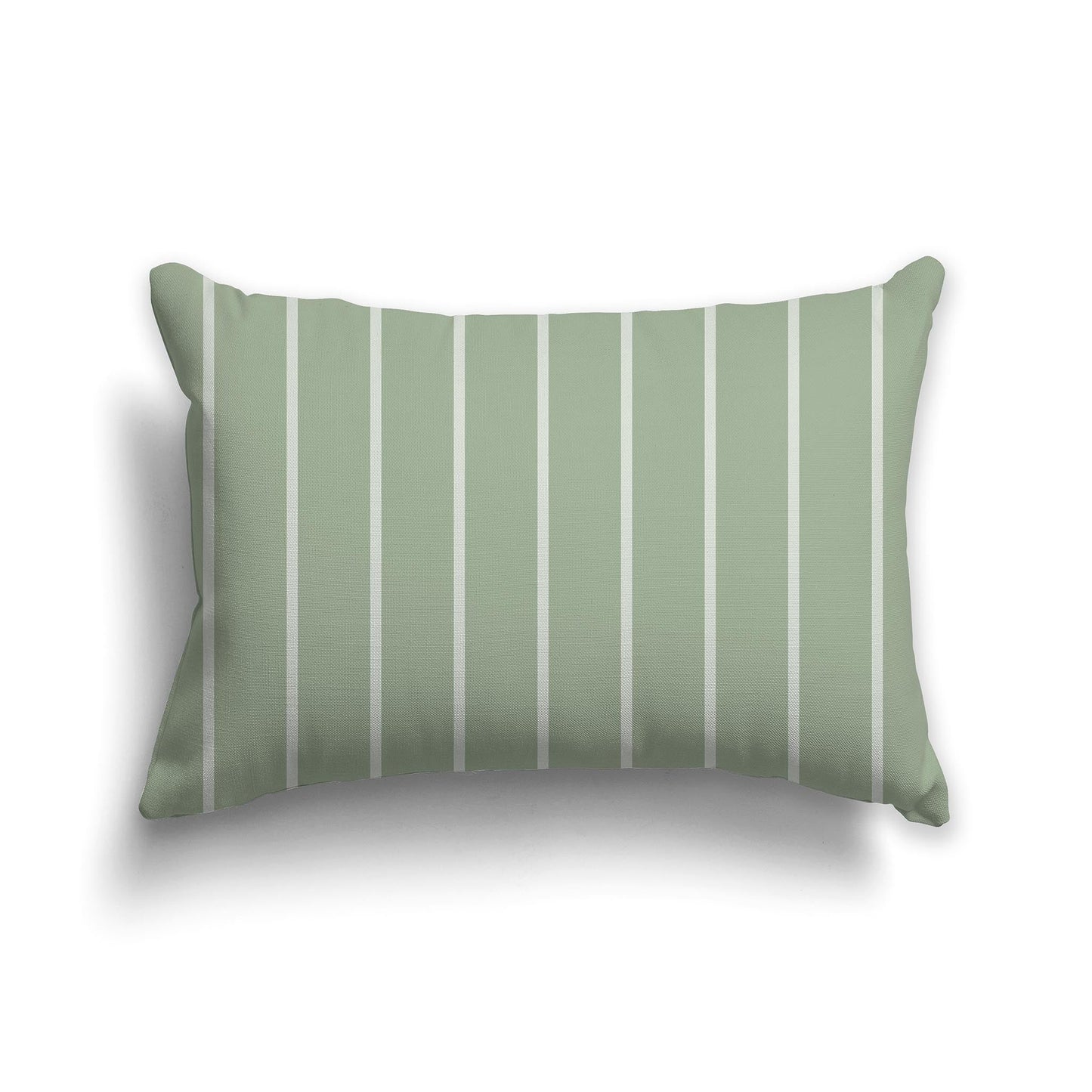Throw Pillow with Two-tone Green Vertical Stripes and Solid Pale Green Back, CAPC-1052-062