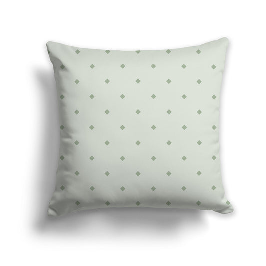 Pale Green Throw Pillow with Green Diamond Pattern on Front and Solid Pale Green Back, CAPC-1052-101
